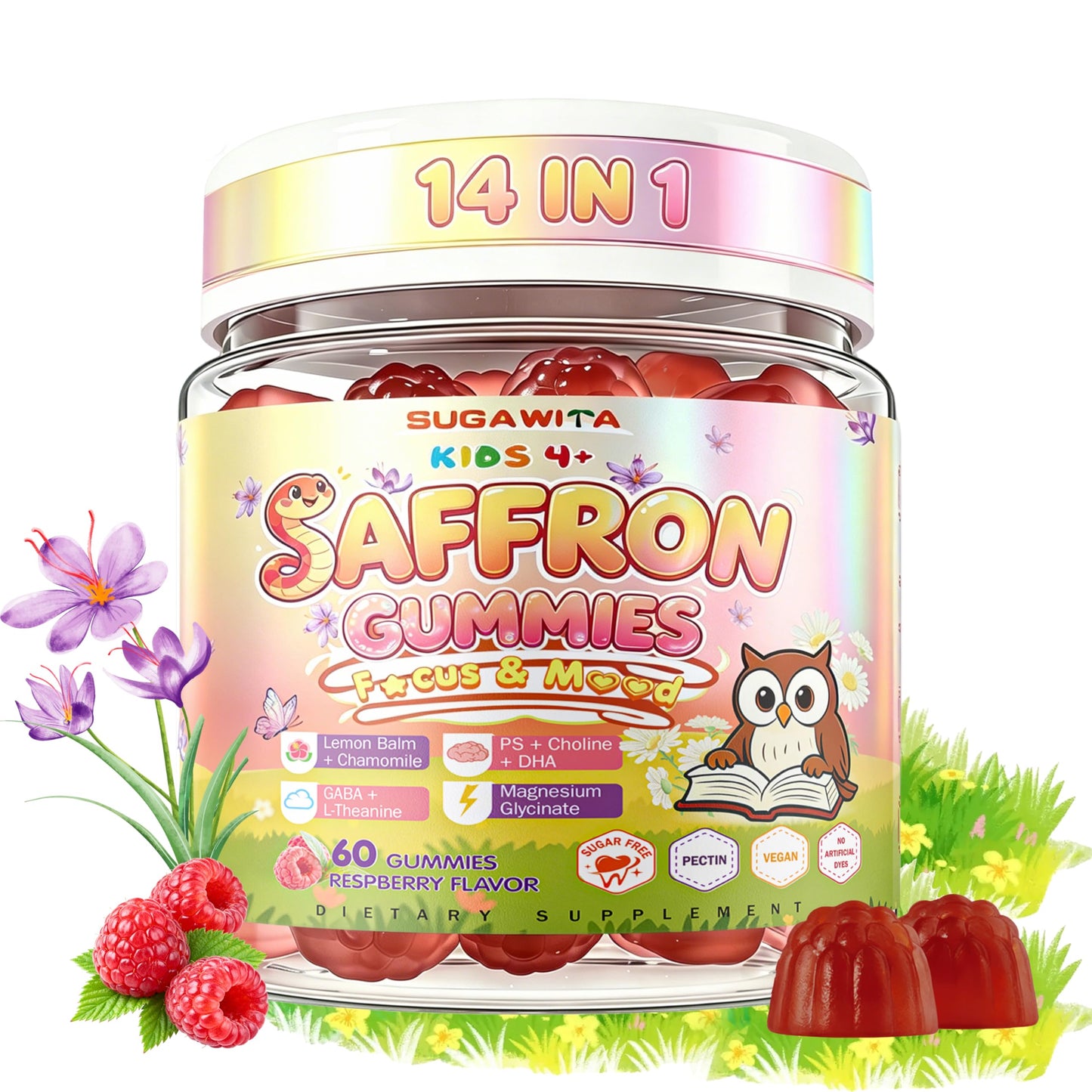 SUGAWITA Saffron Extract Gummies 60 Count