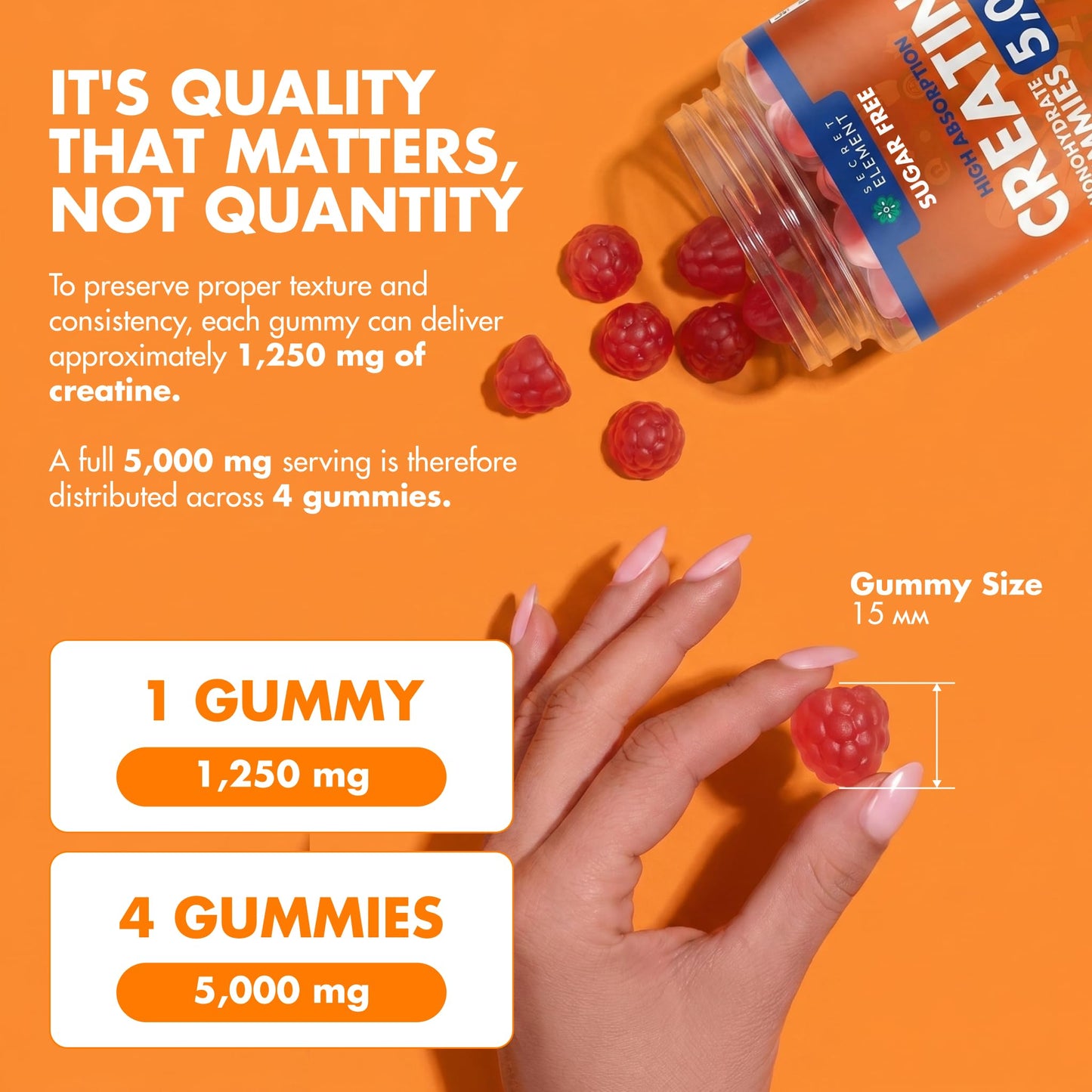 Secret Element Creatine Monohydrate Gummies 120 Count