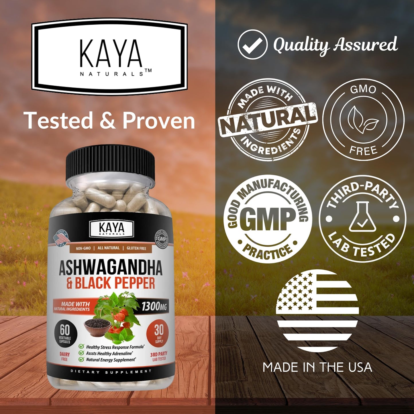 Kaya Naturals Ashwagandha Capsules 60 Capsules