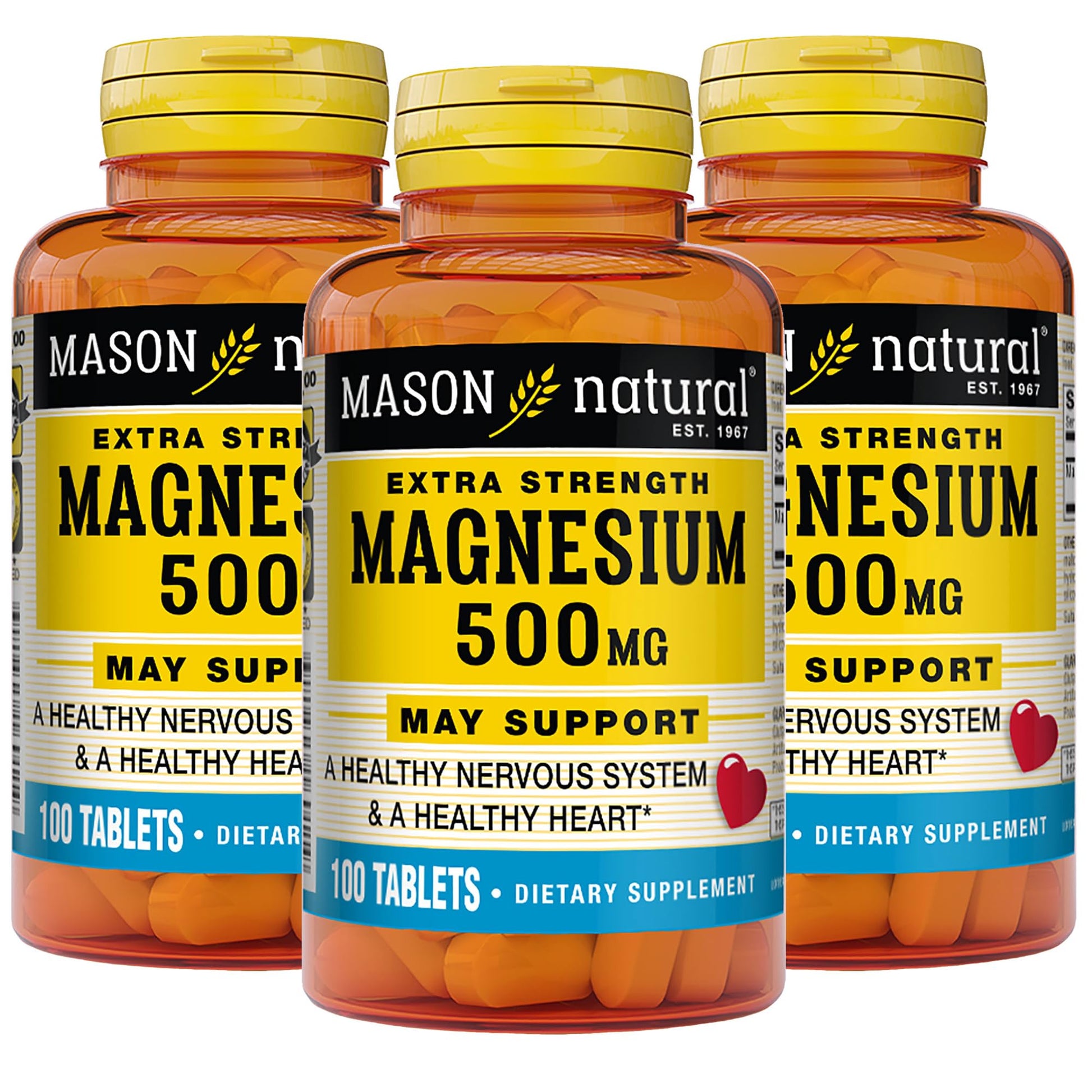 Mason Natural Magnesium 500 mg Extra Strength Tablets, 300 Count