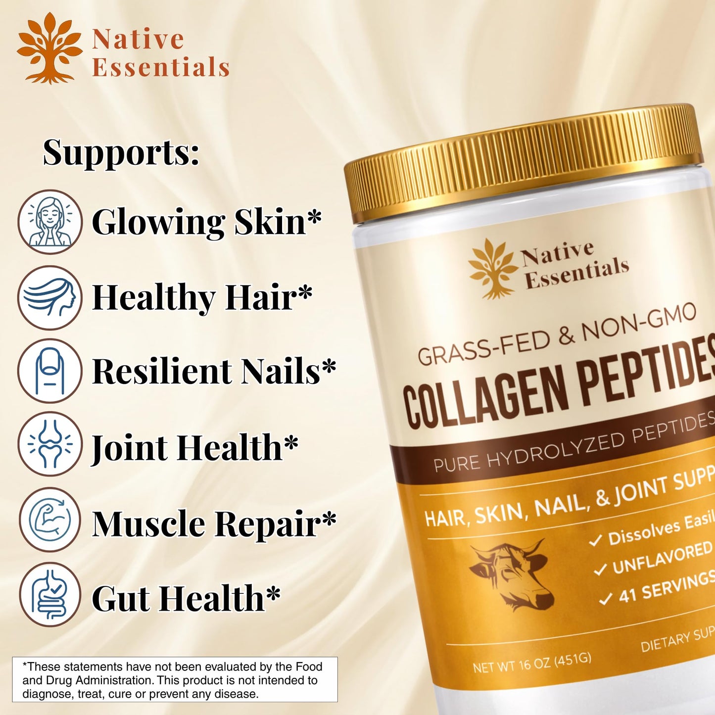 Native Essentials Multi Collagen Peptides Powder 16 oz