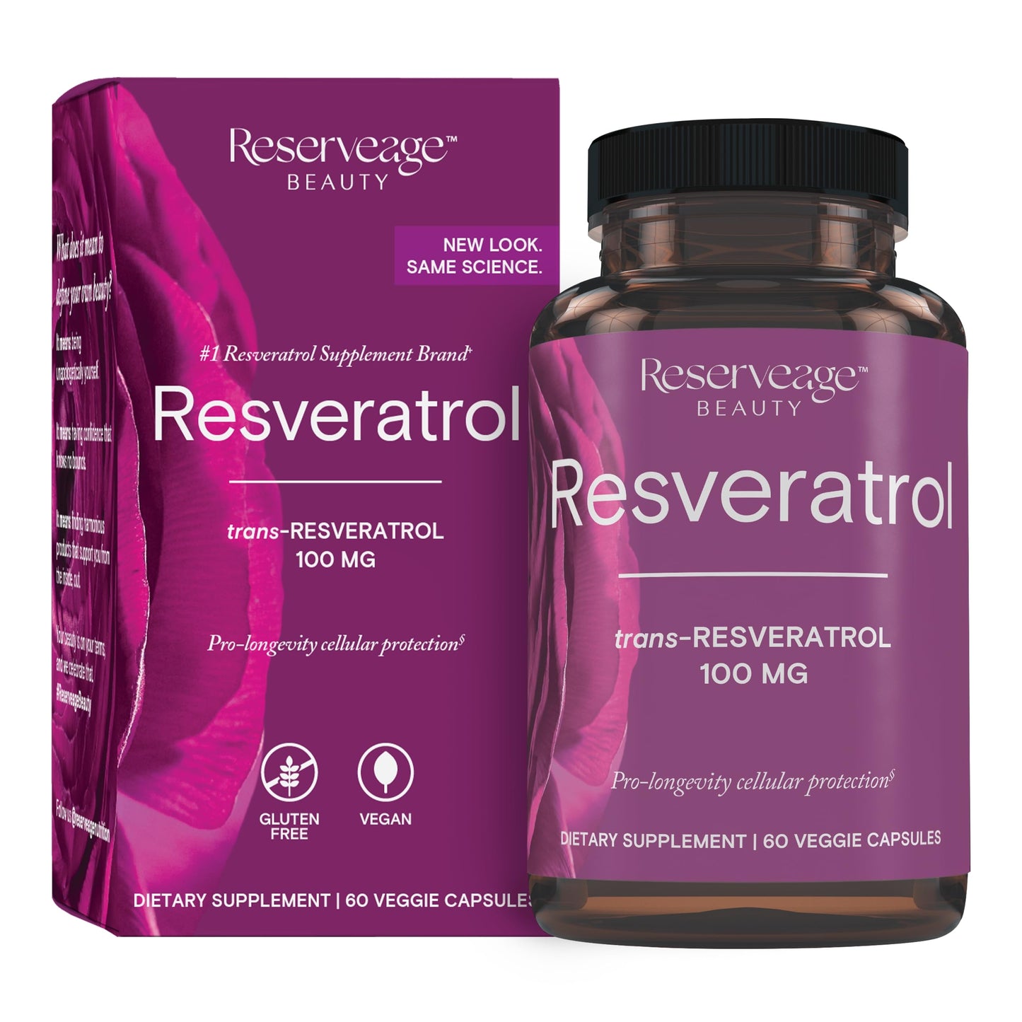 Reserveage Nutrition Resveratrol 100 mg Capsules, 60 Count
