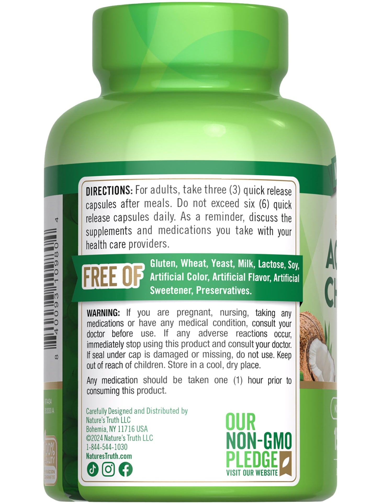 Nature's Truth Activated Charcoal Capsules 150 Count