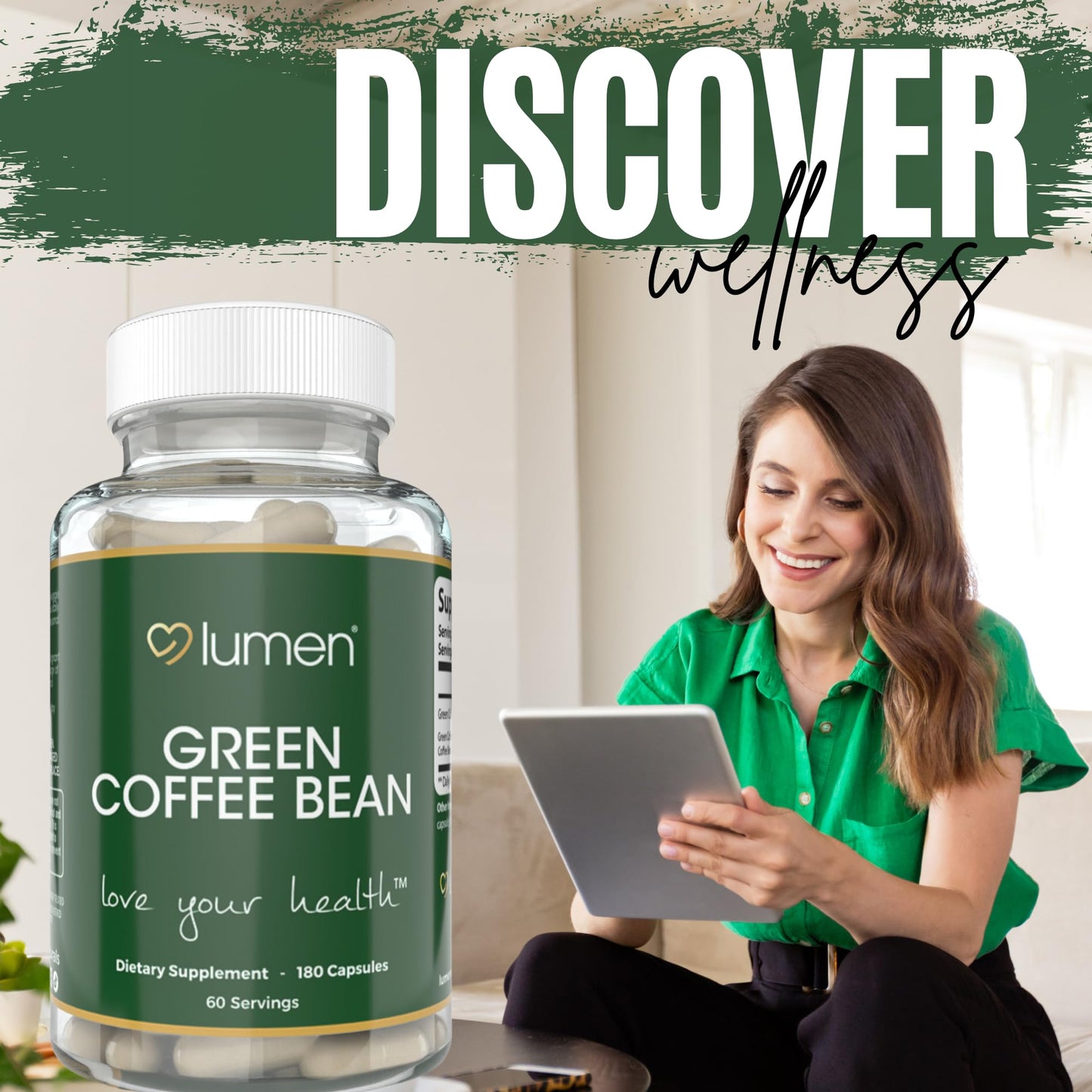 Lumen Naturals Green Coffee Blend for Women Capsules 180 Count
