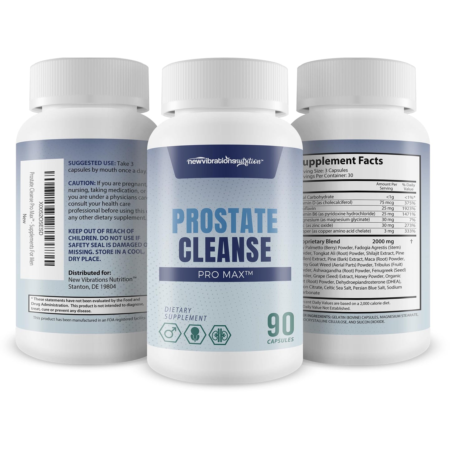 New Vibrations Nutrition Prostate Cleanse Pro Max Capsule 90