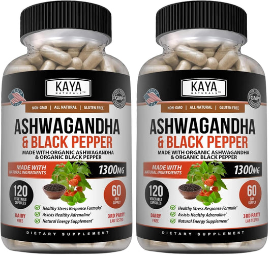 Kaya Naturals Ashwagandha 1300mg Capsules 240 Count