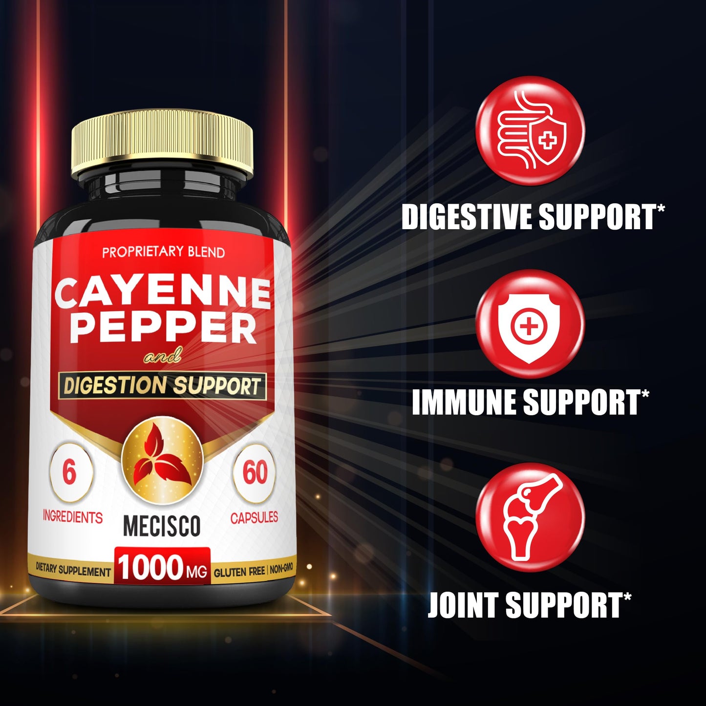 Mecisco Cayenne Pepper Capsules 60 Count