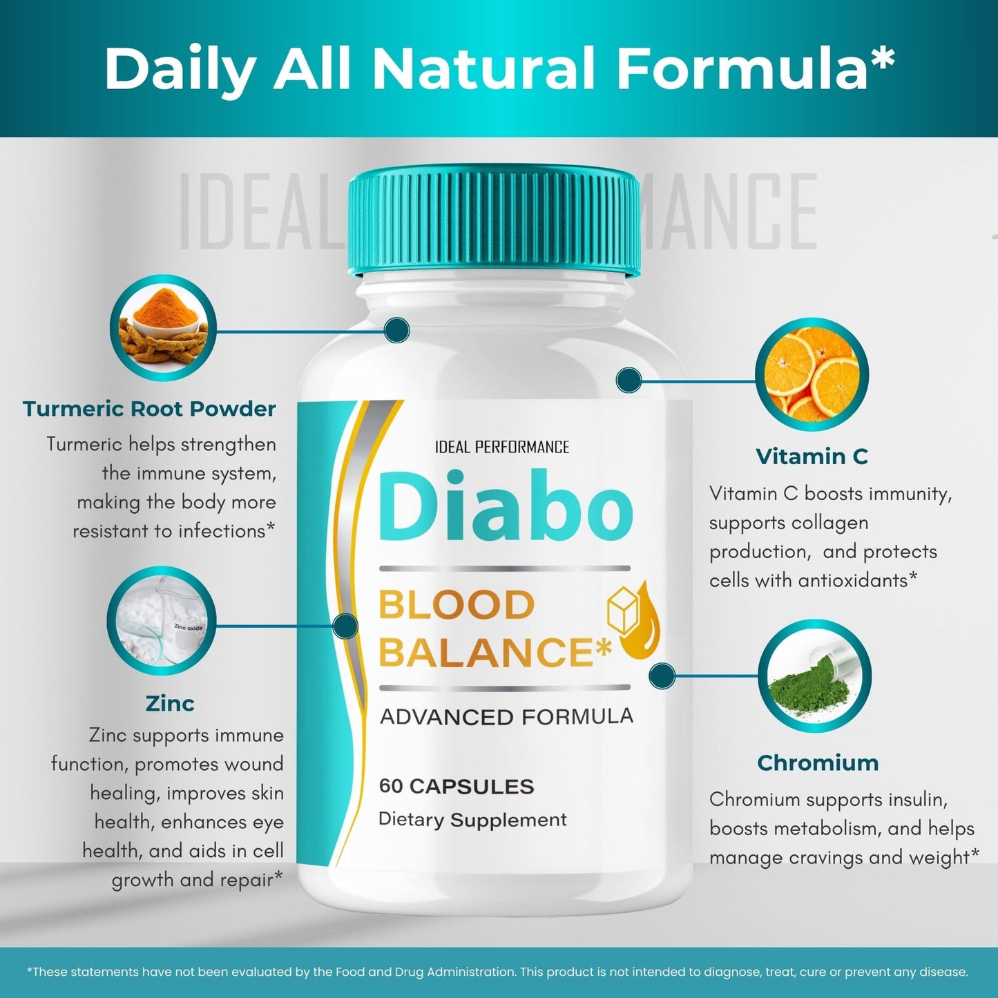 IDEAL PERFORMANCE Diabo Blood Support Supplement Capsule 180 Capsules