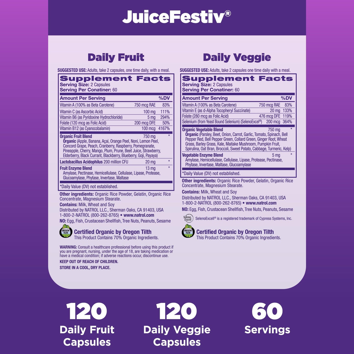 Natrol JuiceFestiv Multivitamins Capsules 240