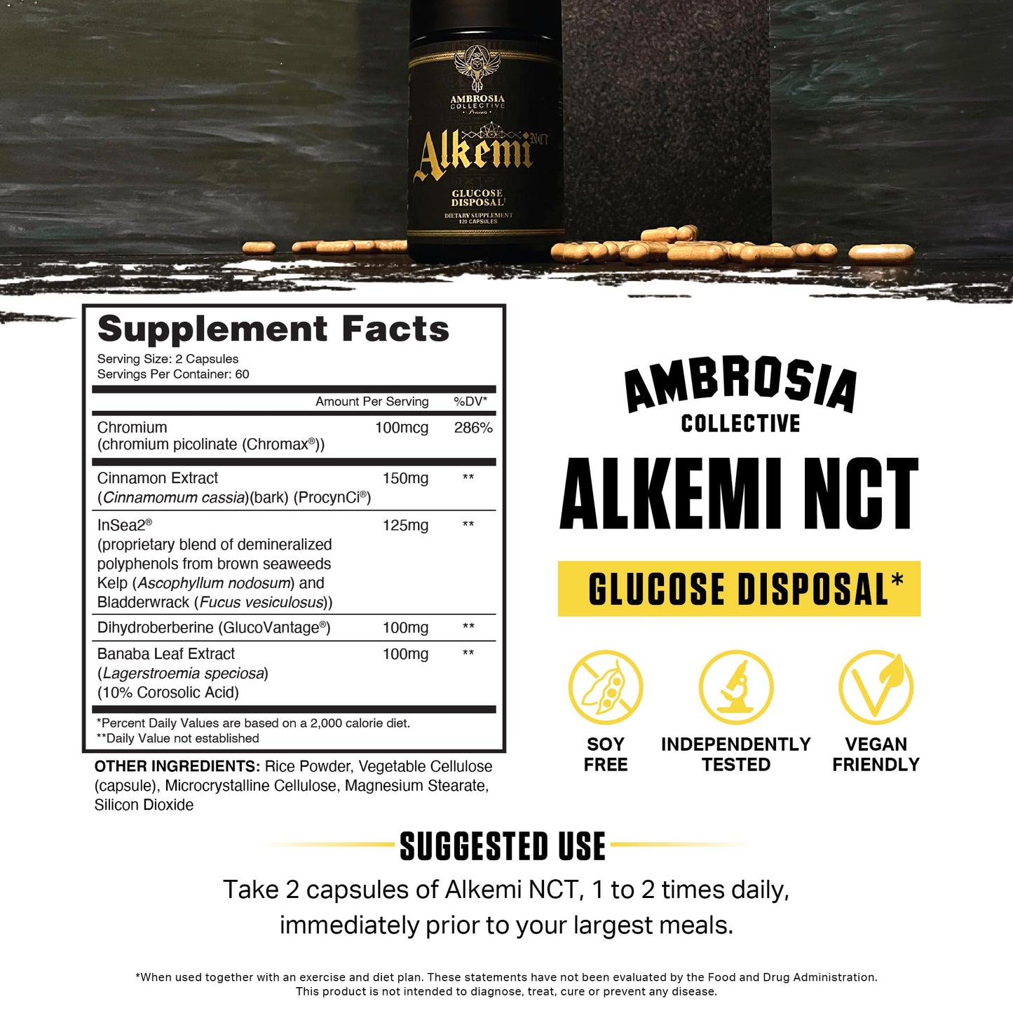 Ambrosia Alkemi NCT Support Agent Capsule 120 Count