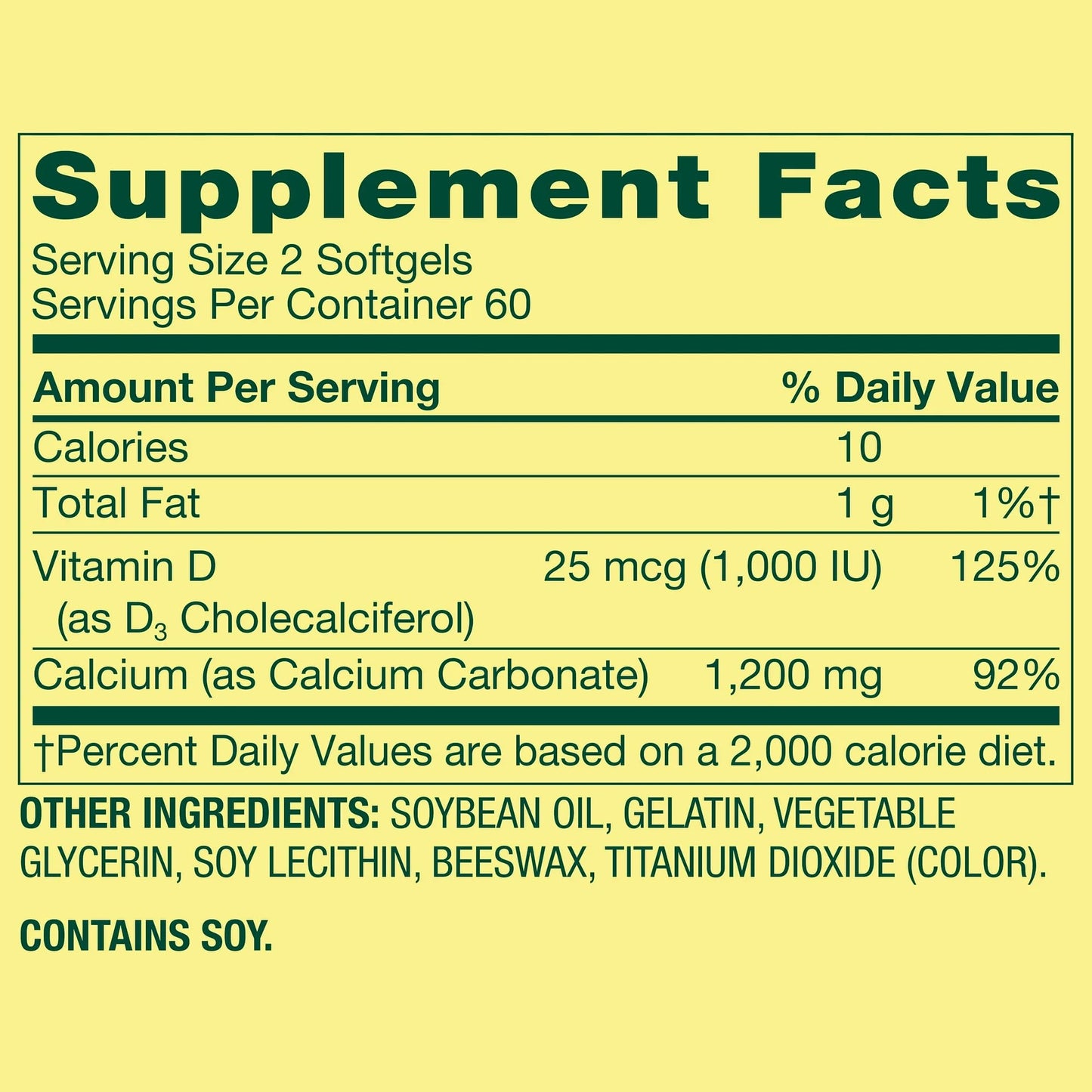 SUREFECT Spring Valley Calcium 600mg + Vitamin D3 1000IU Softgels 120