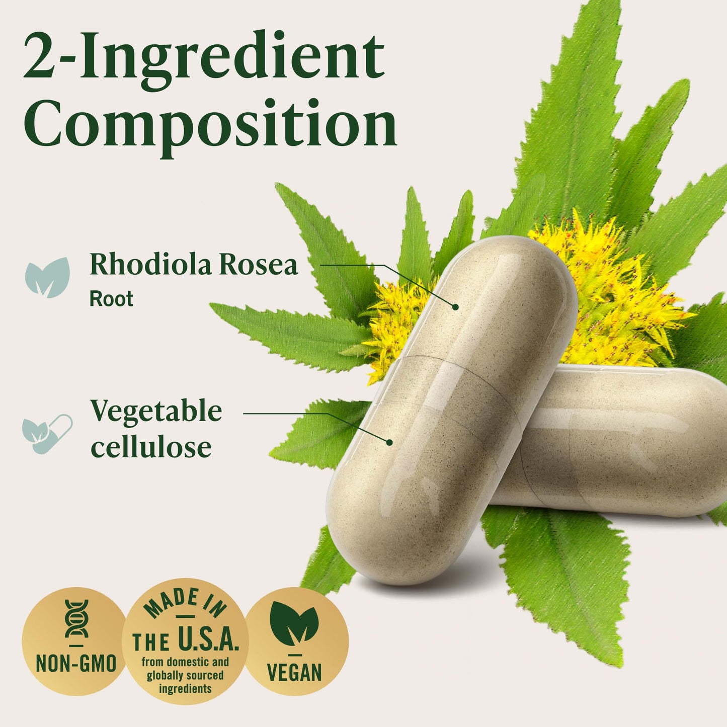 HERBAMAMA Rhodiola Rosea Capsules, 100 Count