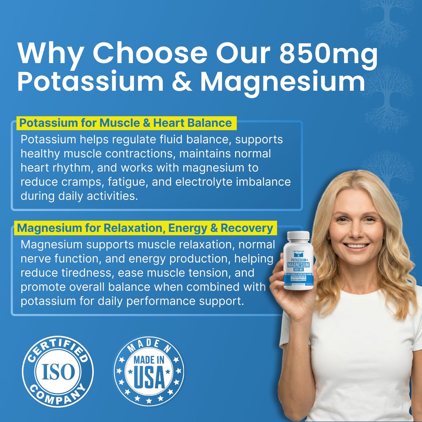LifeStrength Magnesium Potassium Complex Capsules 90 Count