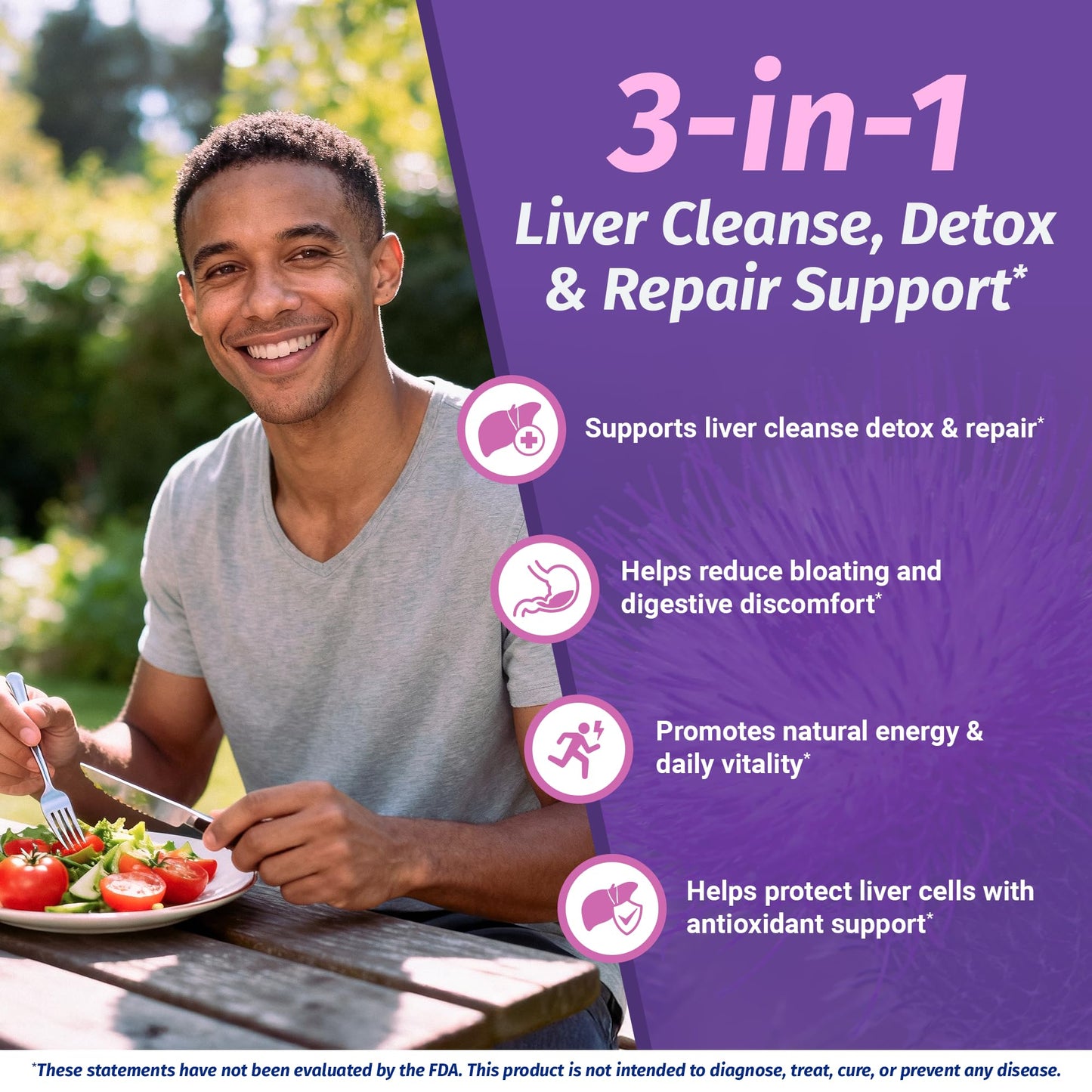 1 Body Liver Cleanse Detox & Repair – Milk Thistle Liver Support Supplement with Turmeric & Artichoke for Healthy Liver Function – Herbal Liver Health Formula for Fatty Liver Capsule, 60 Count