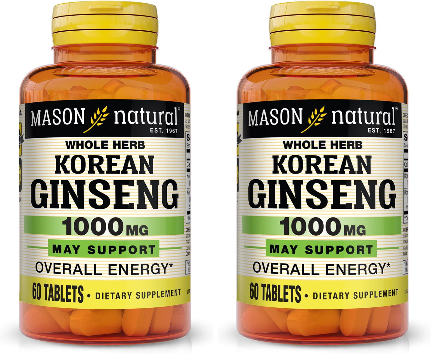 Mason Natural Korean Ginseng 1000 mg Tablet, 120 Tablets
