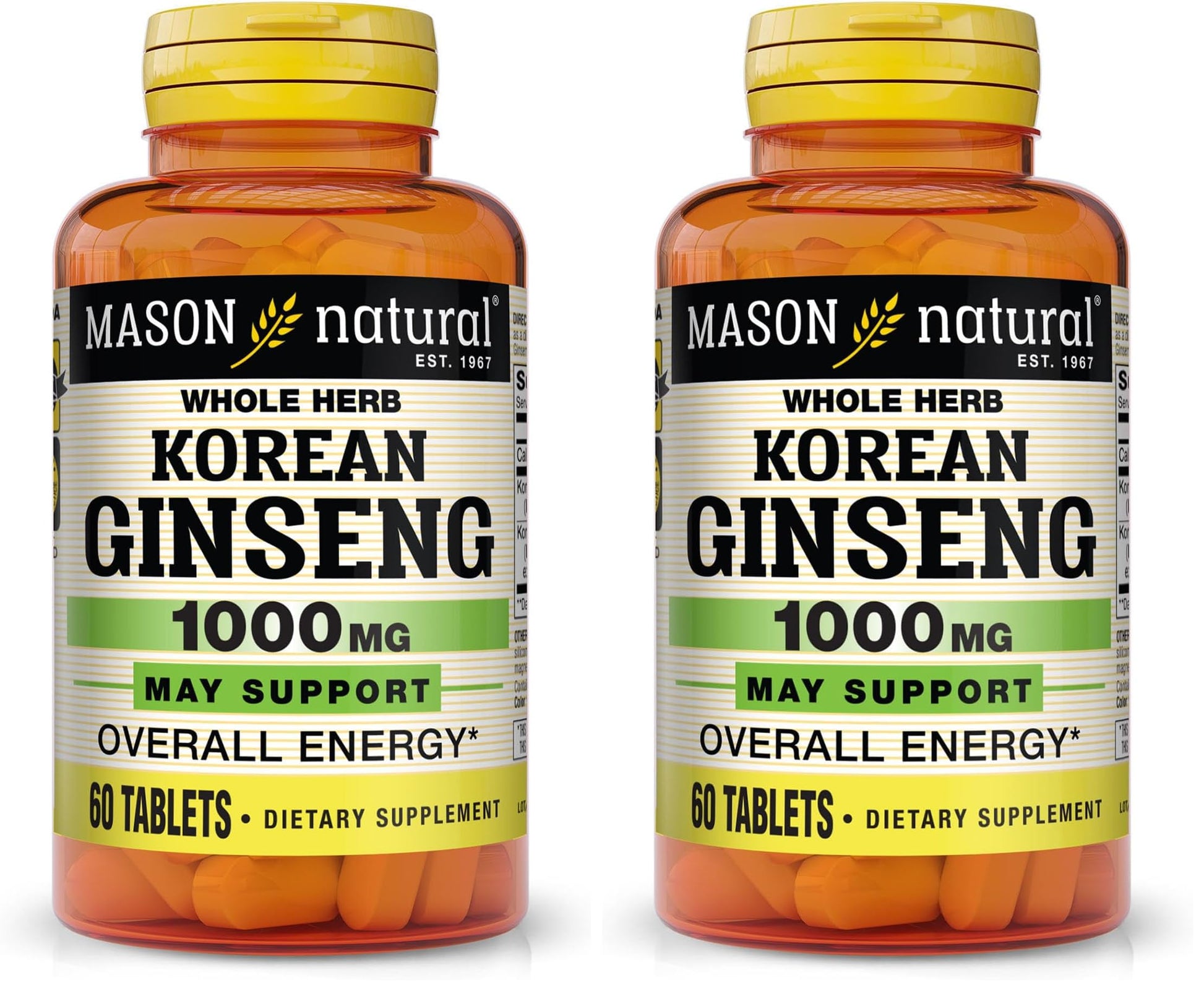 Mason Natural Korean Ginseng 1000 mg Tablet, 120 Tablets