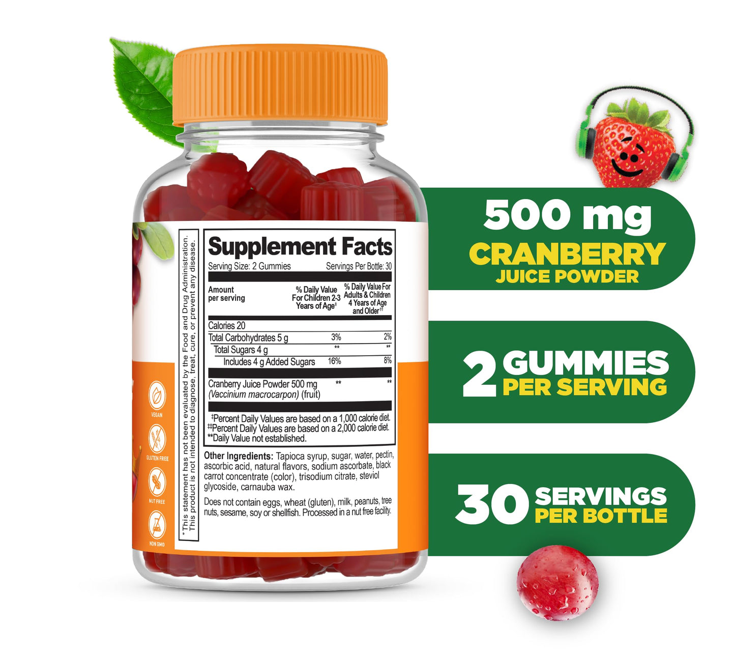 Lifeable Cranberry Gummies for Kids 60 Count