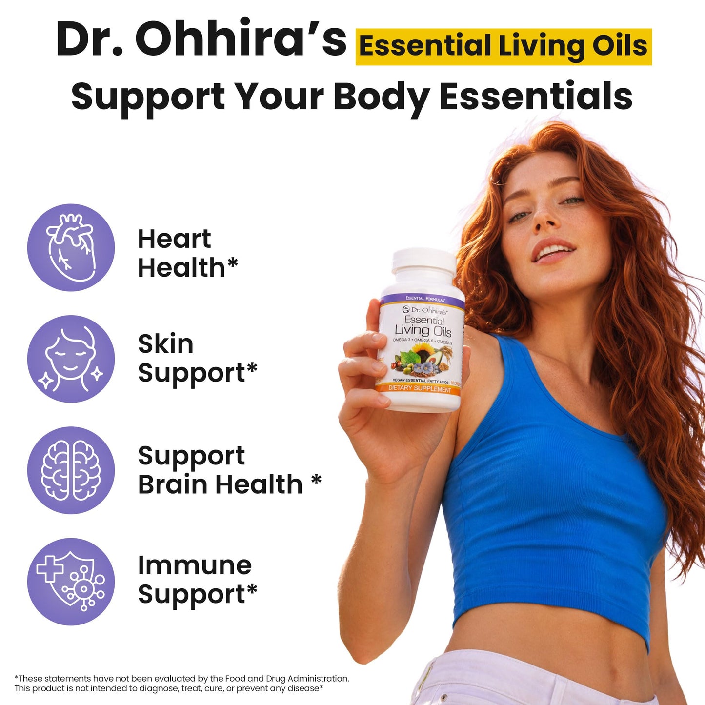 Essential Formulas Dr Ohhira's Essential Living Oils, Triple Omega 3-6-9 Supplements Capsules, 60 Count