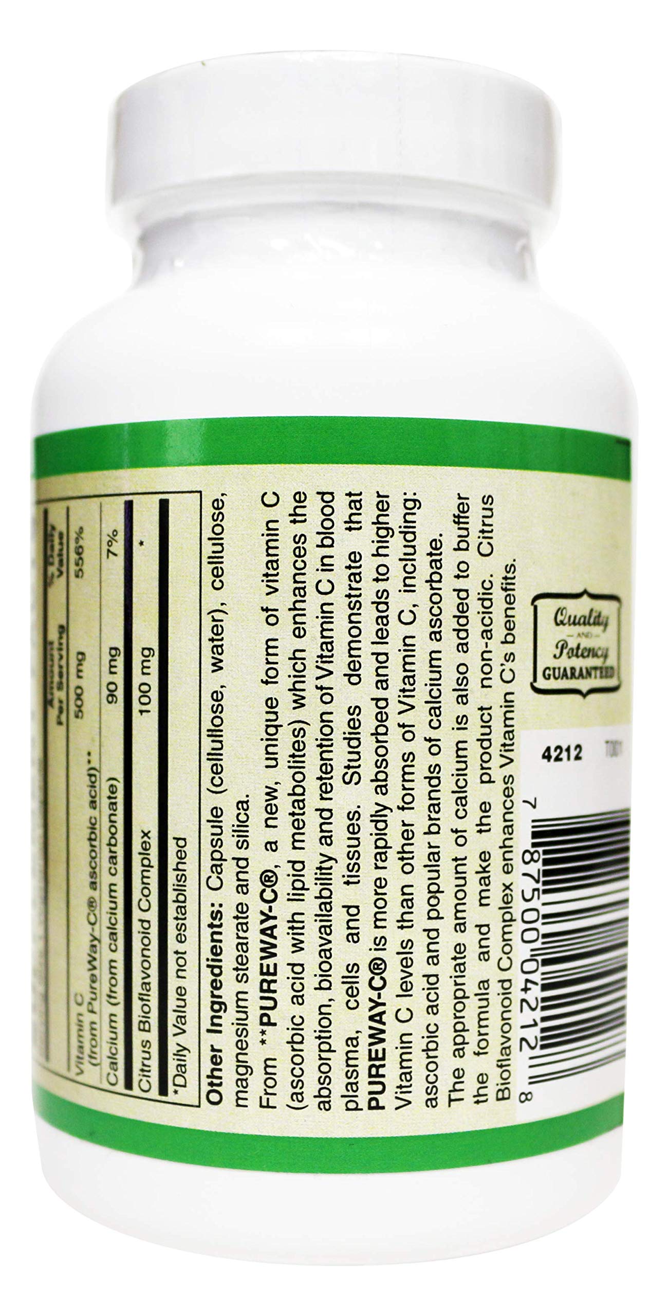 AlchePharma Pureway-C 500 Mg with Bioflavonoids, 120 Capsules