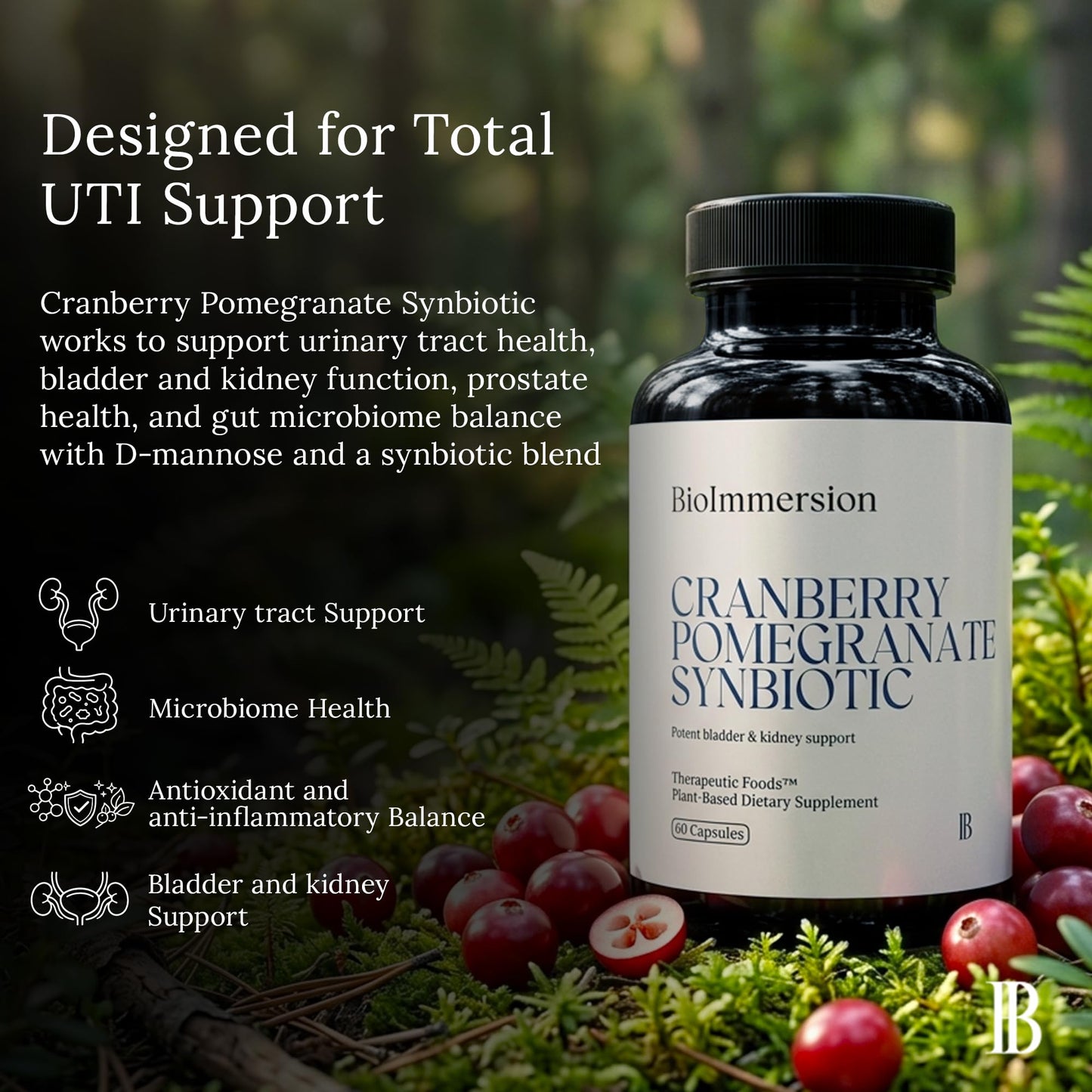 BioImmersion Cranberry Pomegranate Synbiotic 60 Capsules