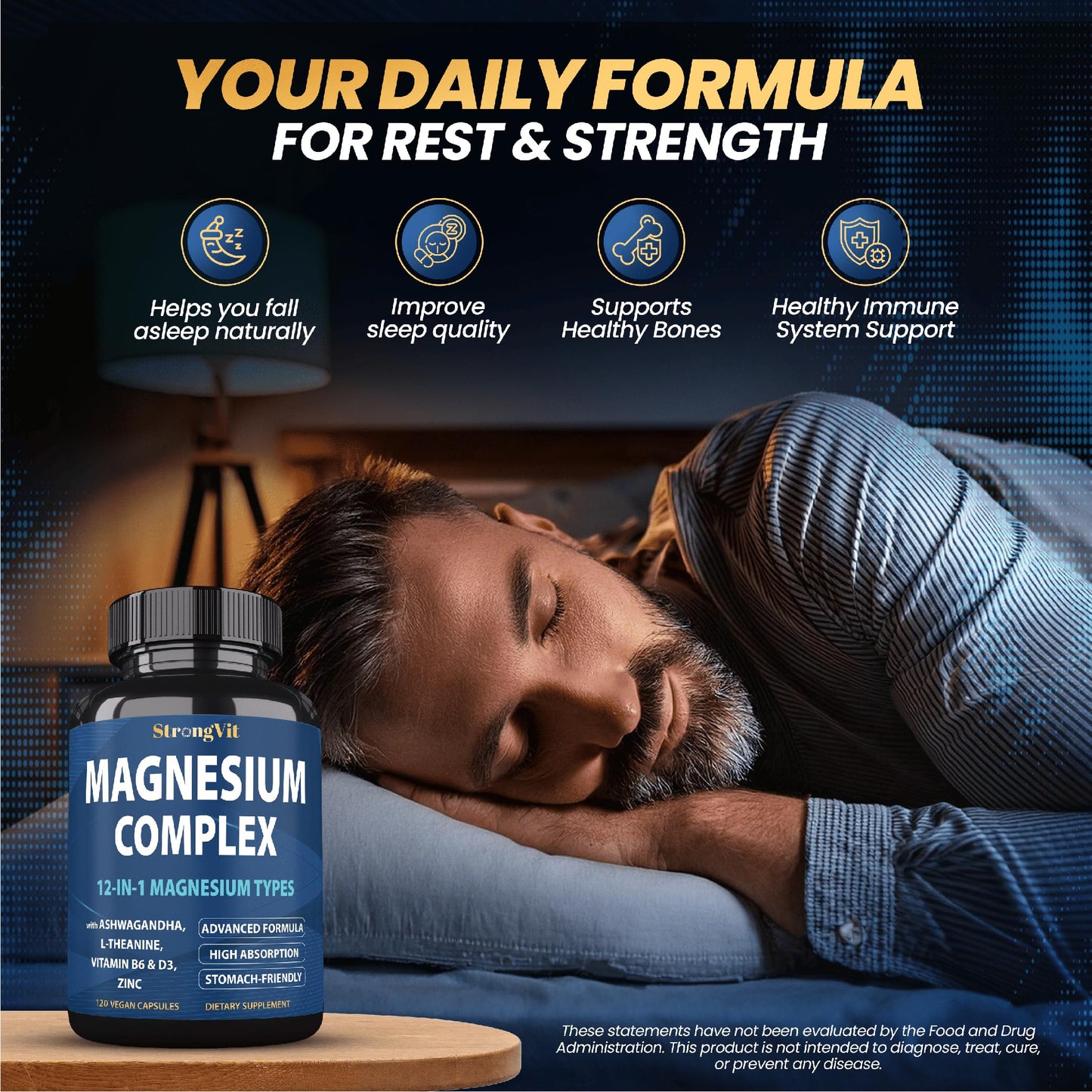 StrongVit 1000mg Magnesium Complex Capsule, 120 Count