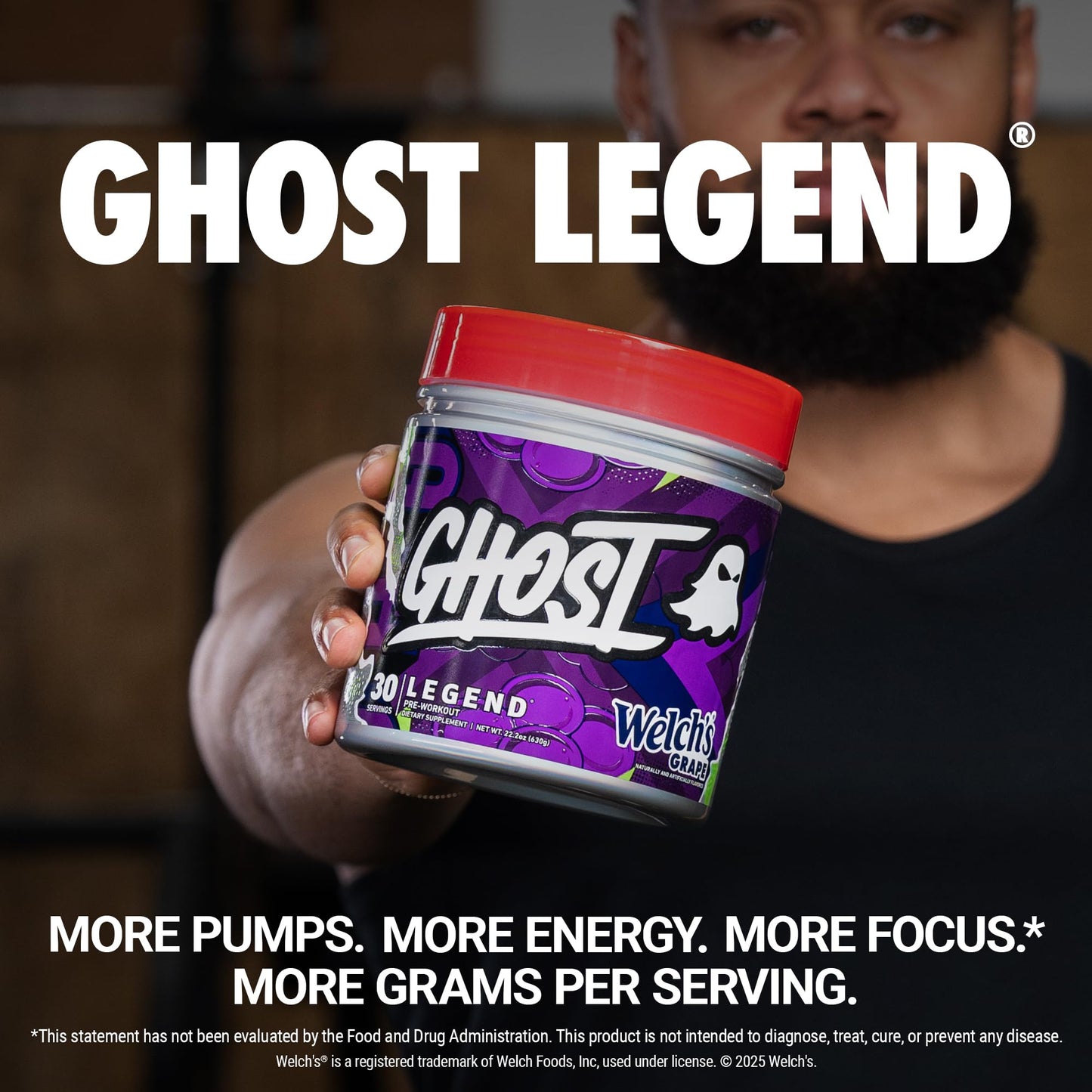 GHOST Legend Pre-Workout Powder Welch's Grape 22.2 Servings