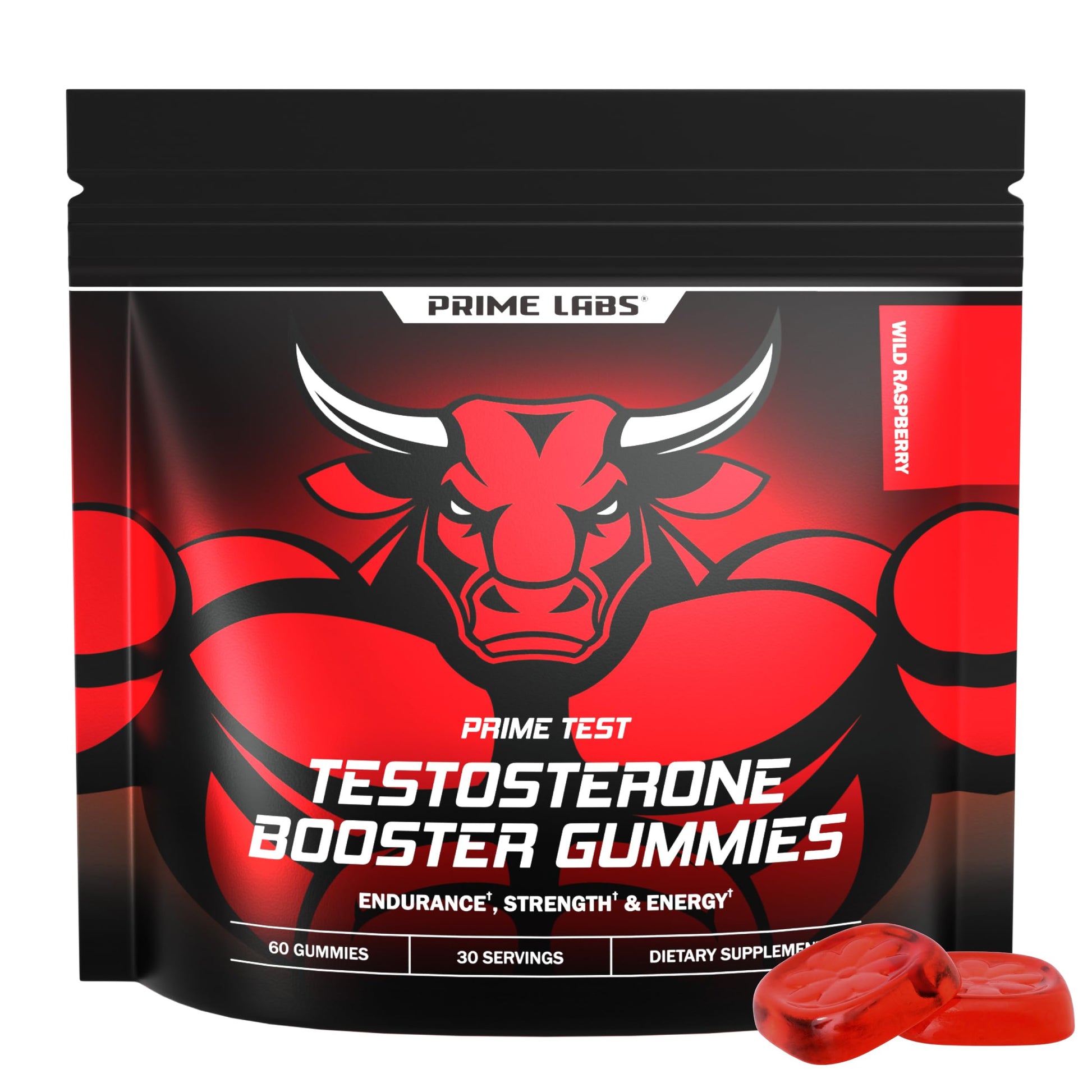 Prime Labs Prime Test Testosterone Booster Gummies for Men 60 Count