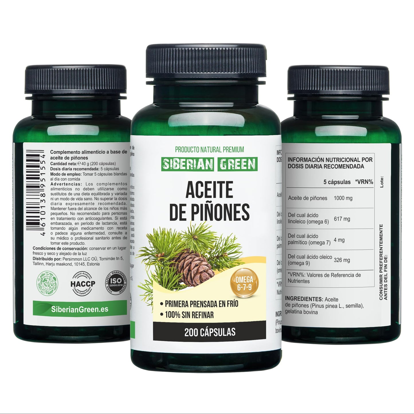 Siberian Green Pine Nut Oil Softgels 200 Count
