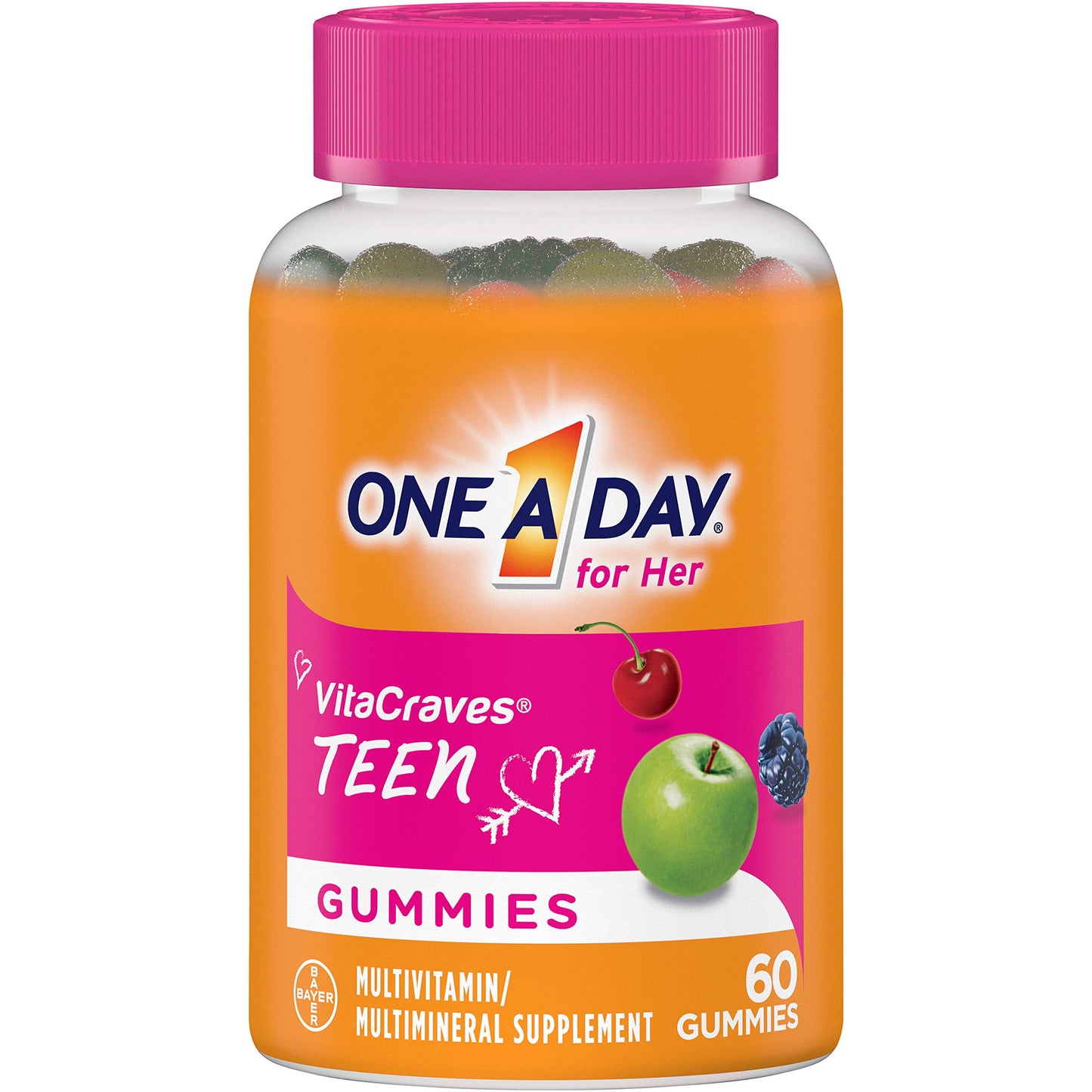 ONE A DAY Vitacrave For Him & Vitacrave Teen For Her Gummies, 240 Gummies, Pack of 4