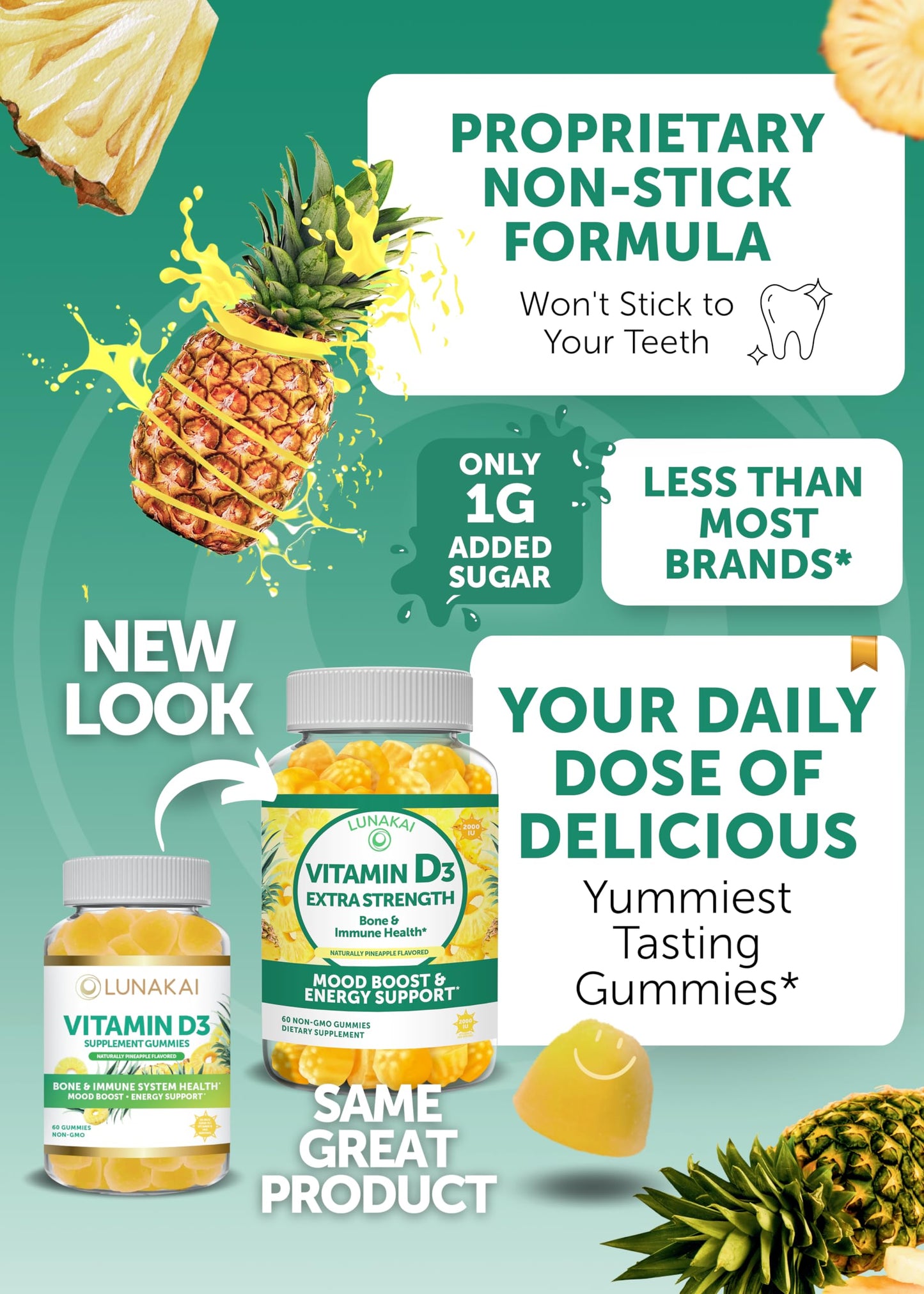Lunakai Collagen, Vitamin D3 and Vitamin B12 Bundle Gummies 450-count