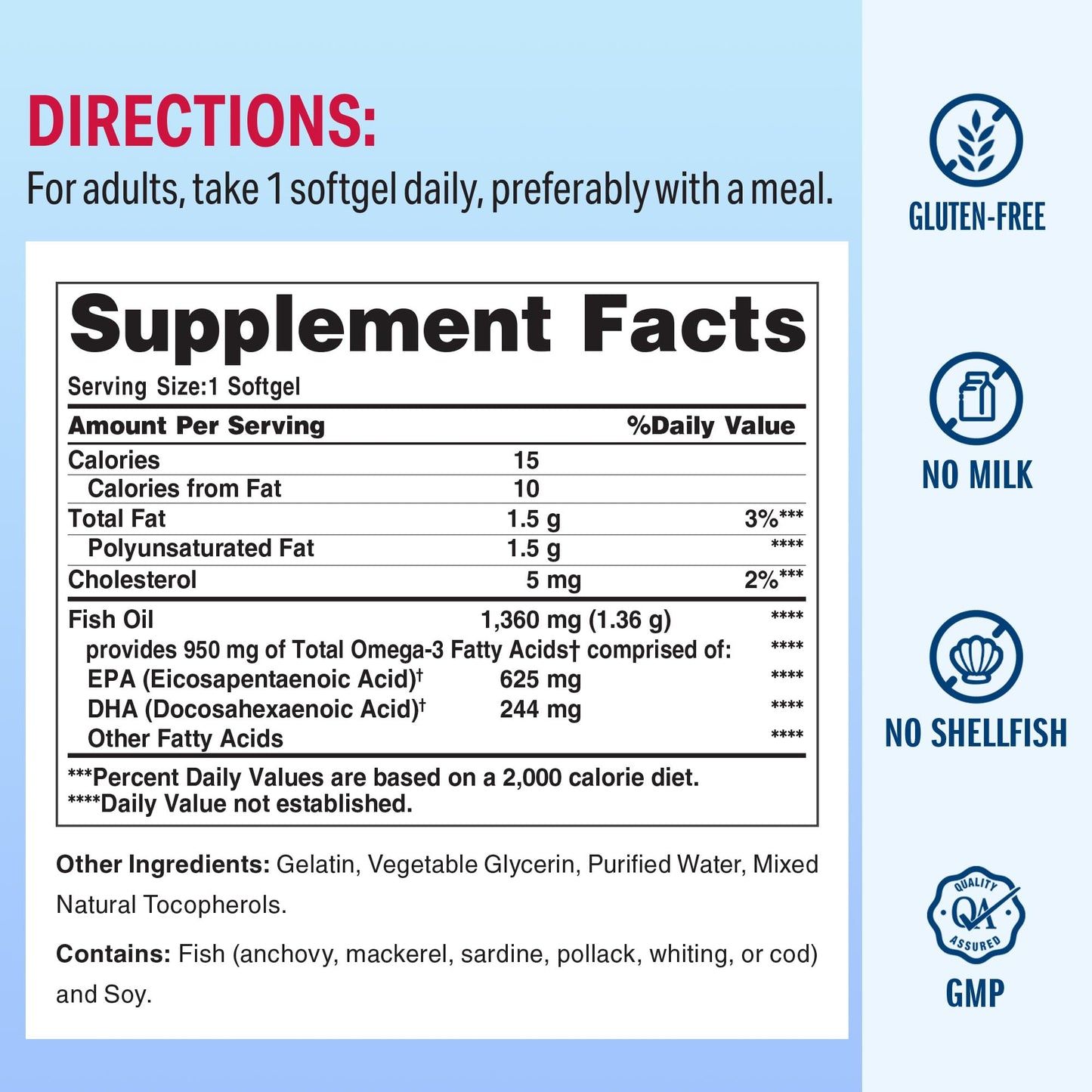 Vitamin World Triple Strength Omega 3 Fish Oil 1360 mg, 120 Softgels