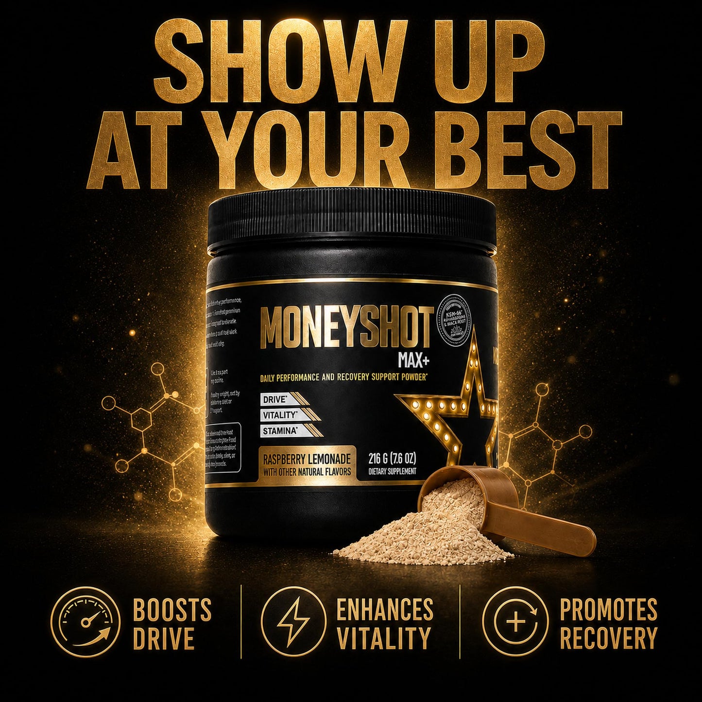Moneyshot Max+ Men's Daily Performance Powder 30 Servings
