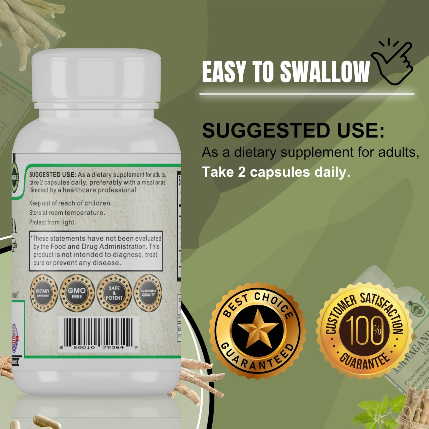 ELEMITO Ashwagandha Extra Strength 60 Capsules