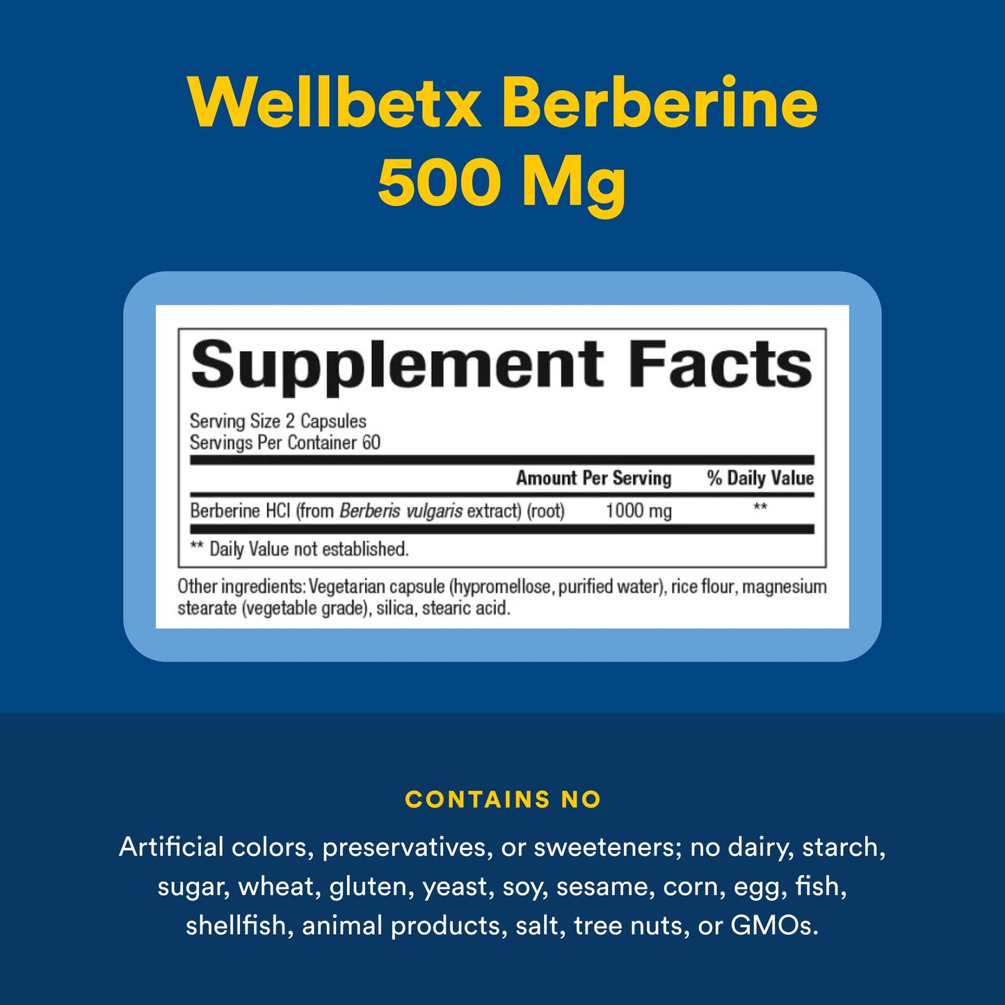 Natural Factors WellBetX Berberine 120 Vegetarian Capsules