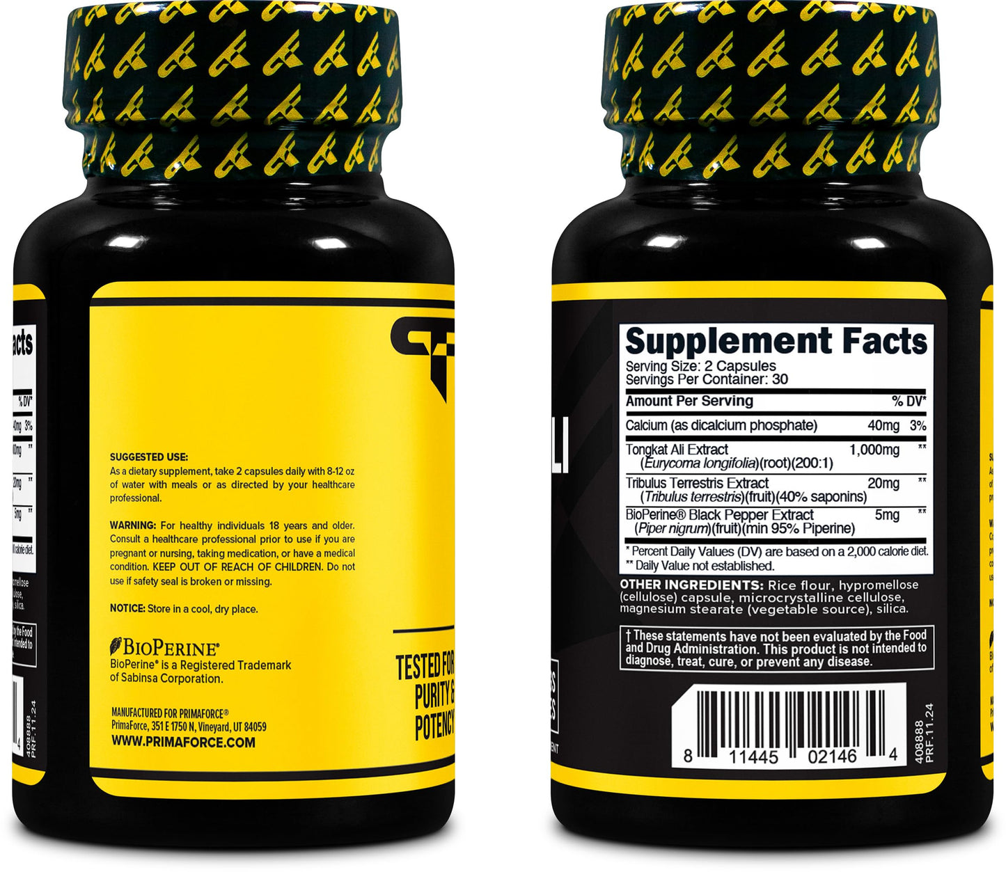 Primaforce Tongkat Ali (1000 MG) 60 Capsules, 200:1 Extract Complex, 30 Servings