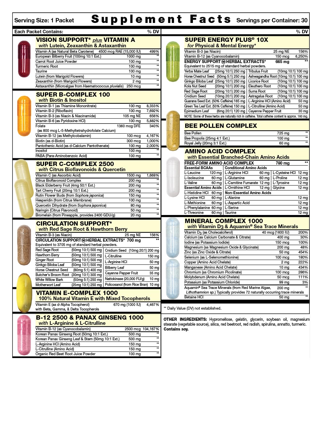 Fresh Start All-in-One Daily Vitamin Pack - Energy & Endurance, 30 Capsules
