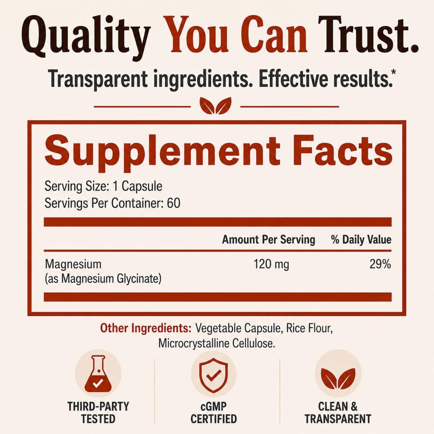 Restworthy Magnesium Glycinate Capsules, 60 Count