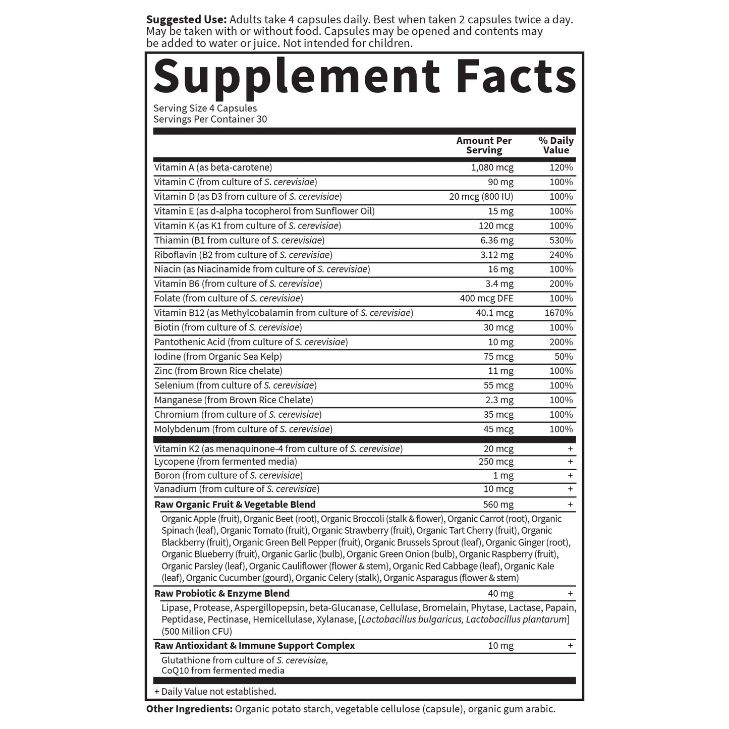 Garden of Life Vitamin Code Men's Multivitamin with Probiotics Capsules 120