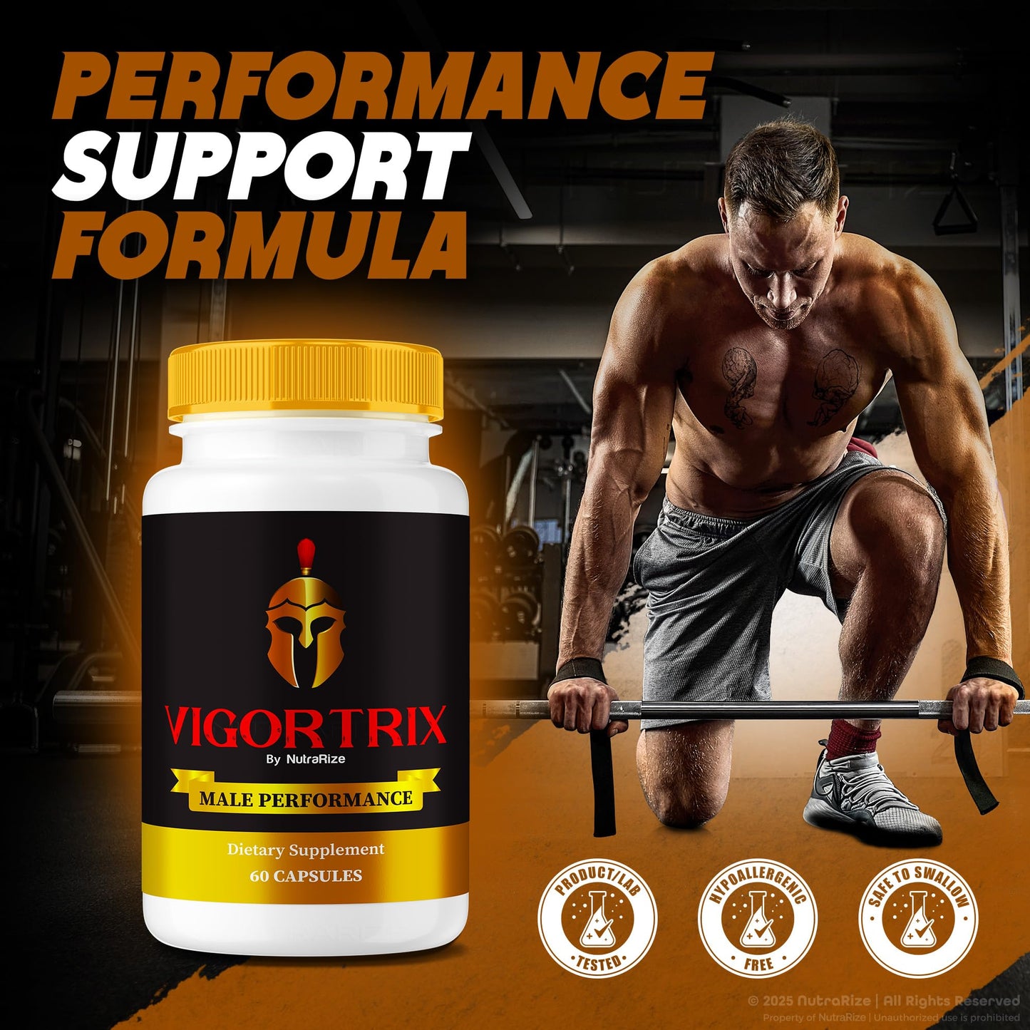 NutraRize Vigortrix Supplement Capsules, 120 Capsules