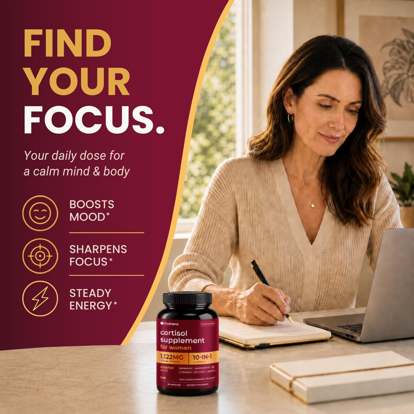 Calmerra Cortisol Support Capsules, 60 Count