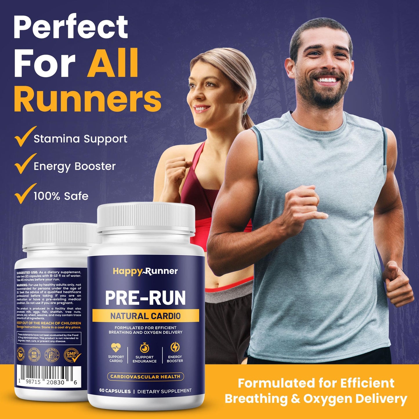 Happy Runner Pre-Run Capsule, 60 Capsules