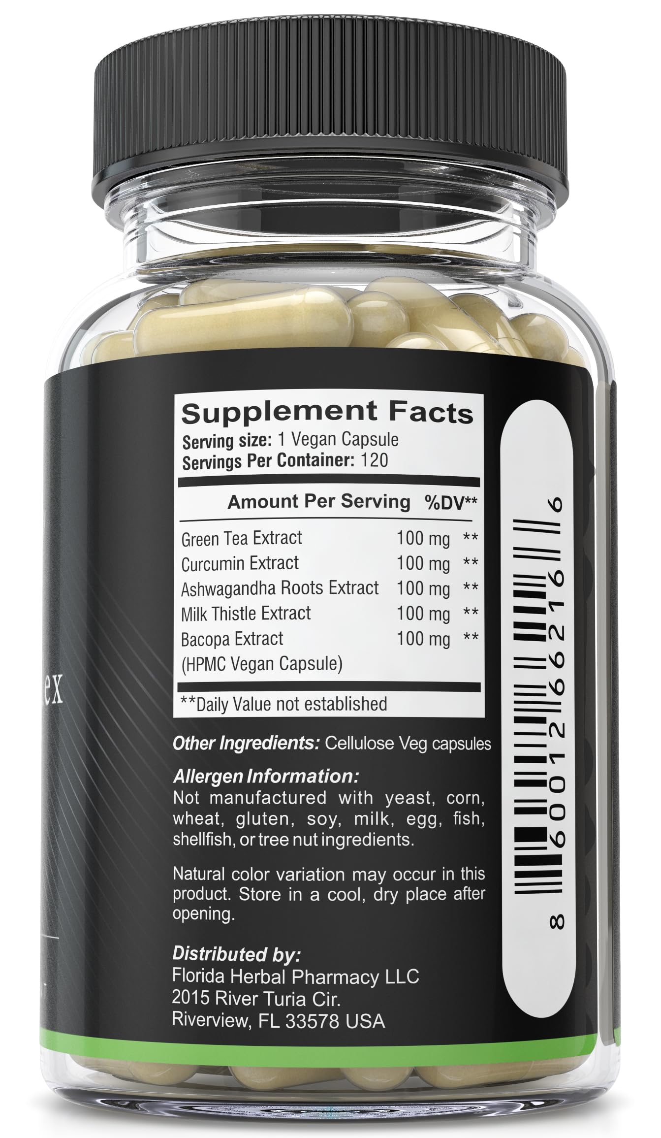 Florida Herbal Pharmacy NRF2 Complex Supplement Capsules, 120 Capsules