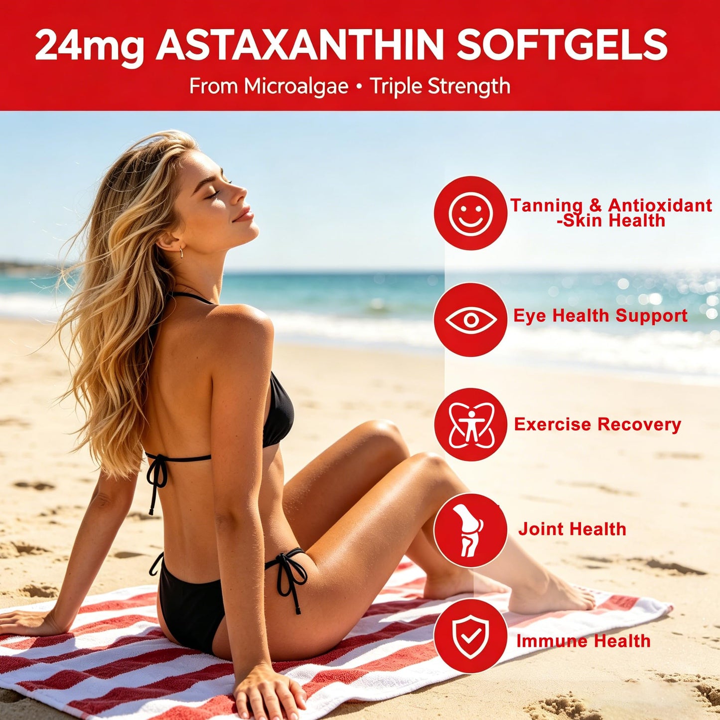 CARE GIFT Astaxanthin Supplements 24mg Softgels 300 Count