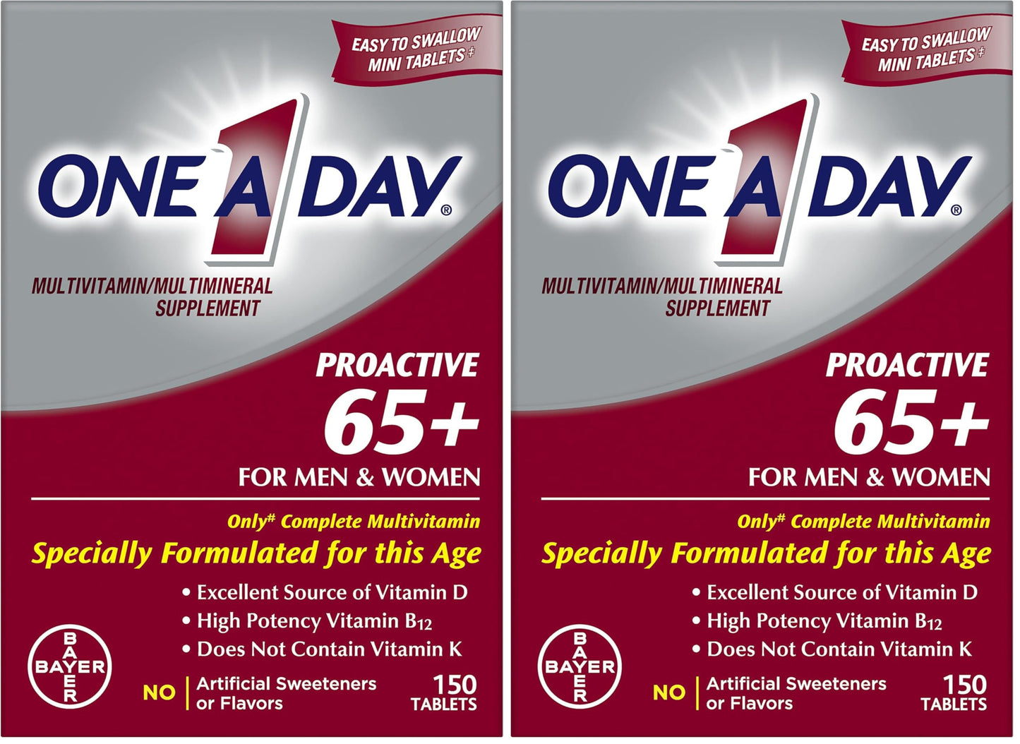ONE A DAY Proactive 65+, Mens & Womens Multivitamin Tablets 300 Tablets