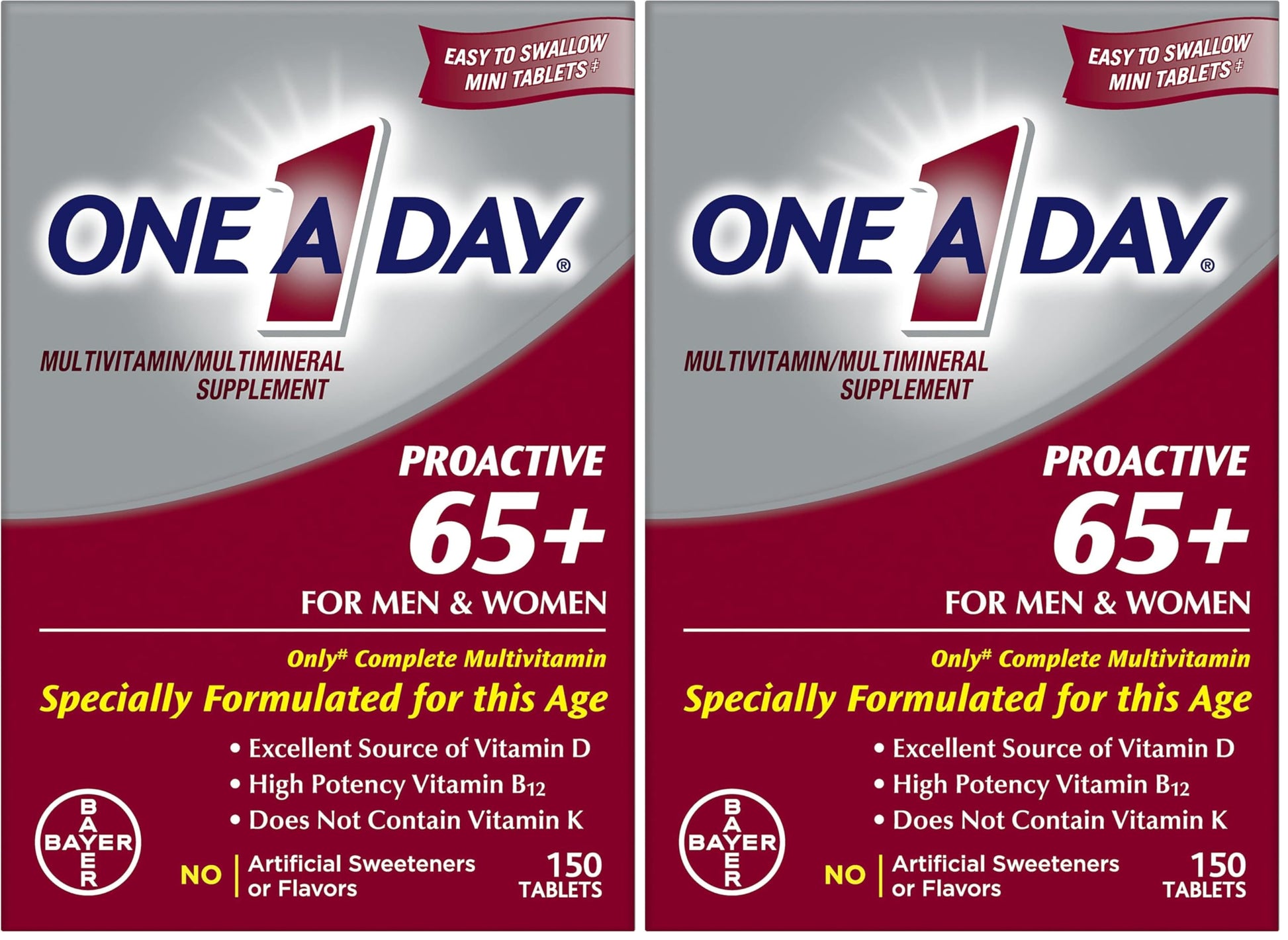 ONE A DAY Proactive 65+, Mens & Womens Multivitamin Tablets 300 Tablets