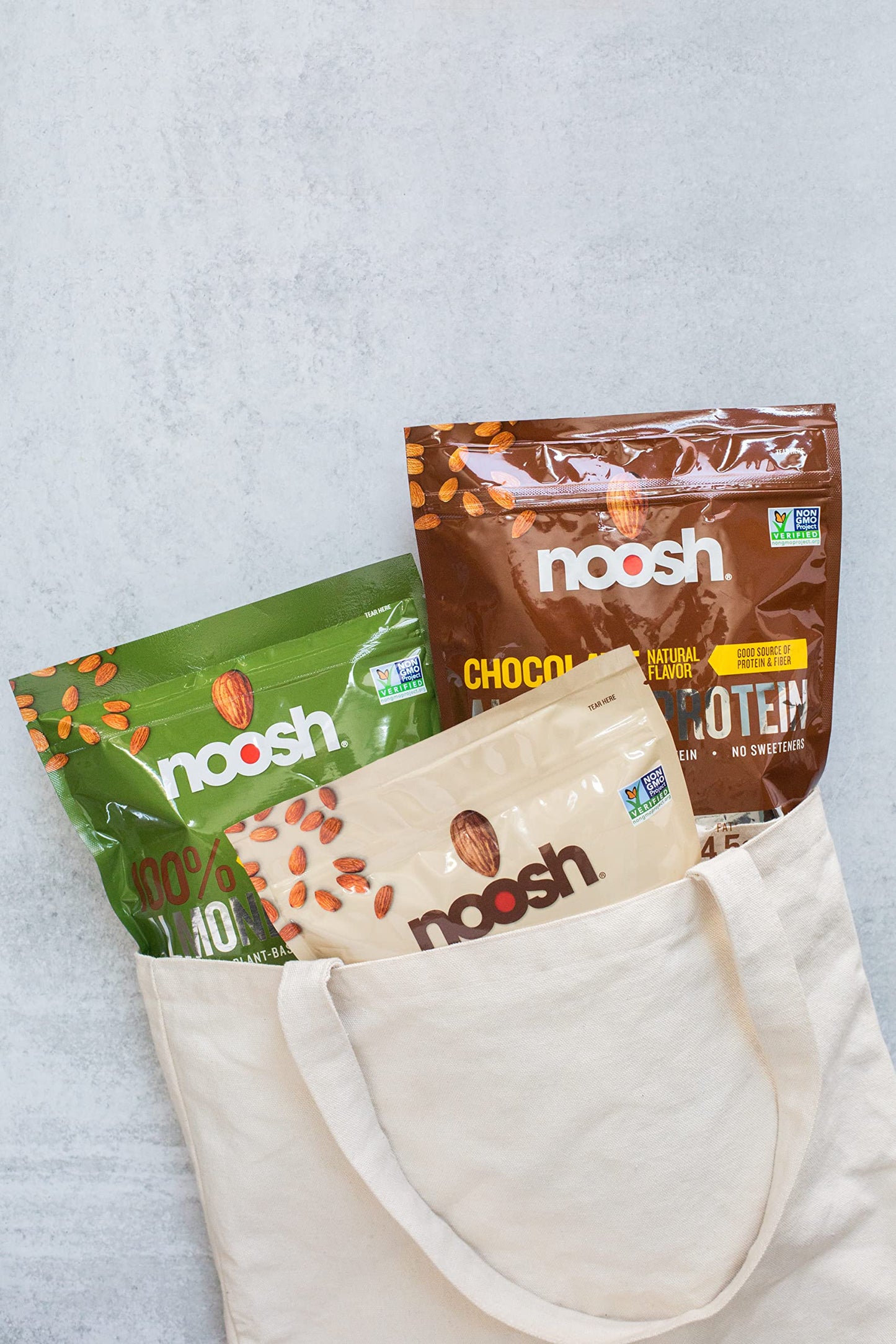 NOOSH Plant Based Almond Protein Powder Unflavored 18.4 oz