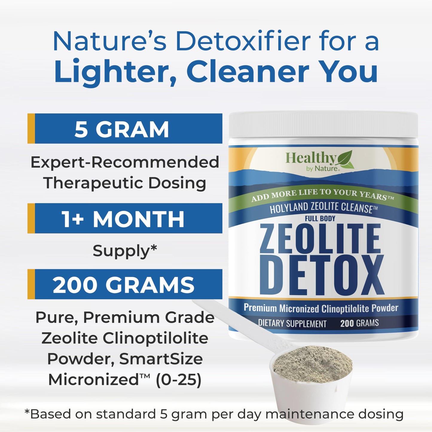Healthy by Nature Zeolite Detox Powder, 7.05 oz