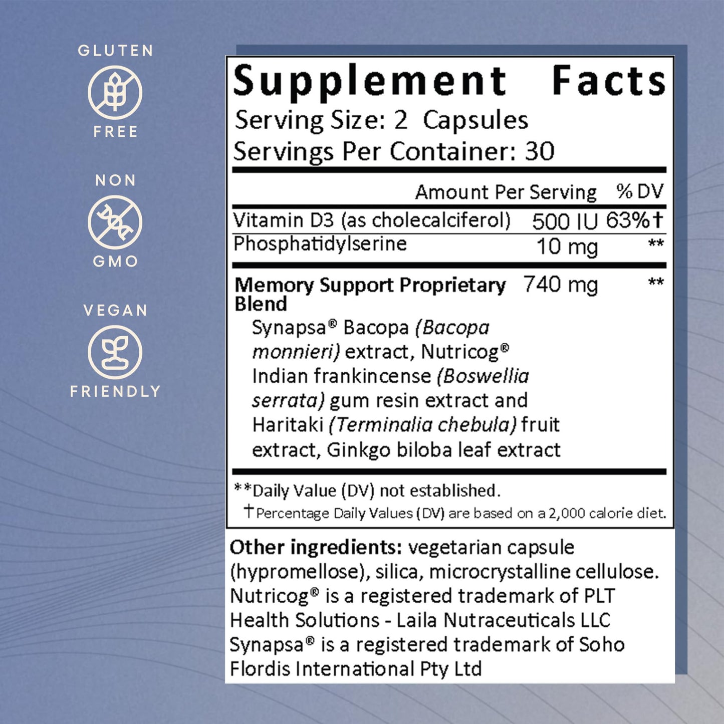 EcoNugenics Memory Boost Supplement Capsules 60 Count