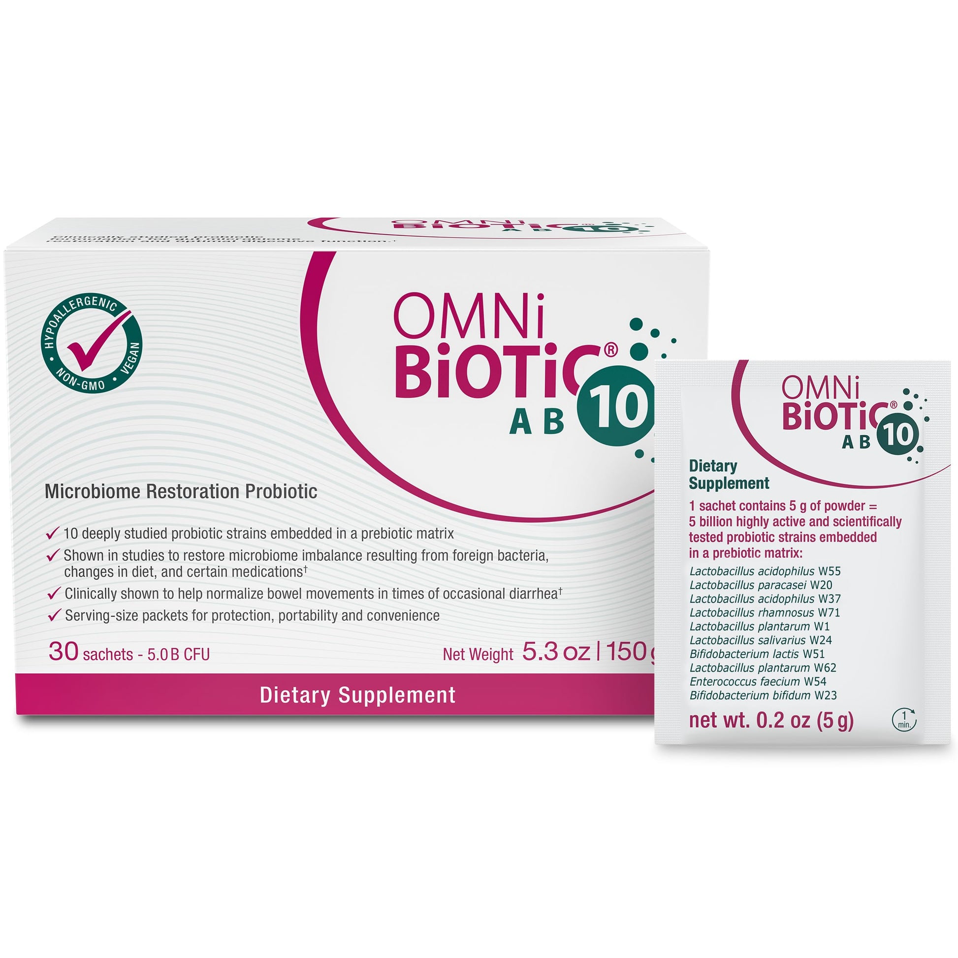 OMNi BiOTiC AB 10 Clinically Tested Restorative Probiotic Powder 5.3 Ounce