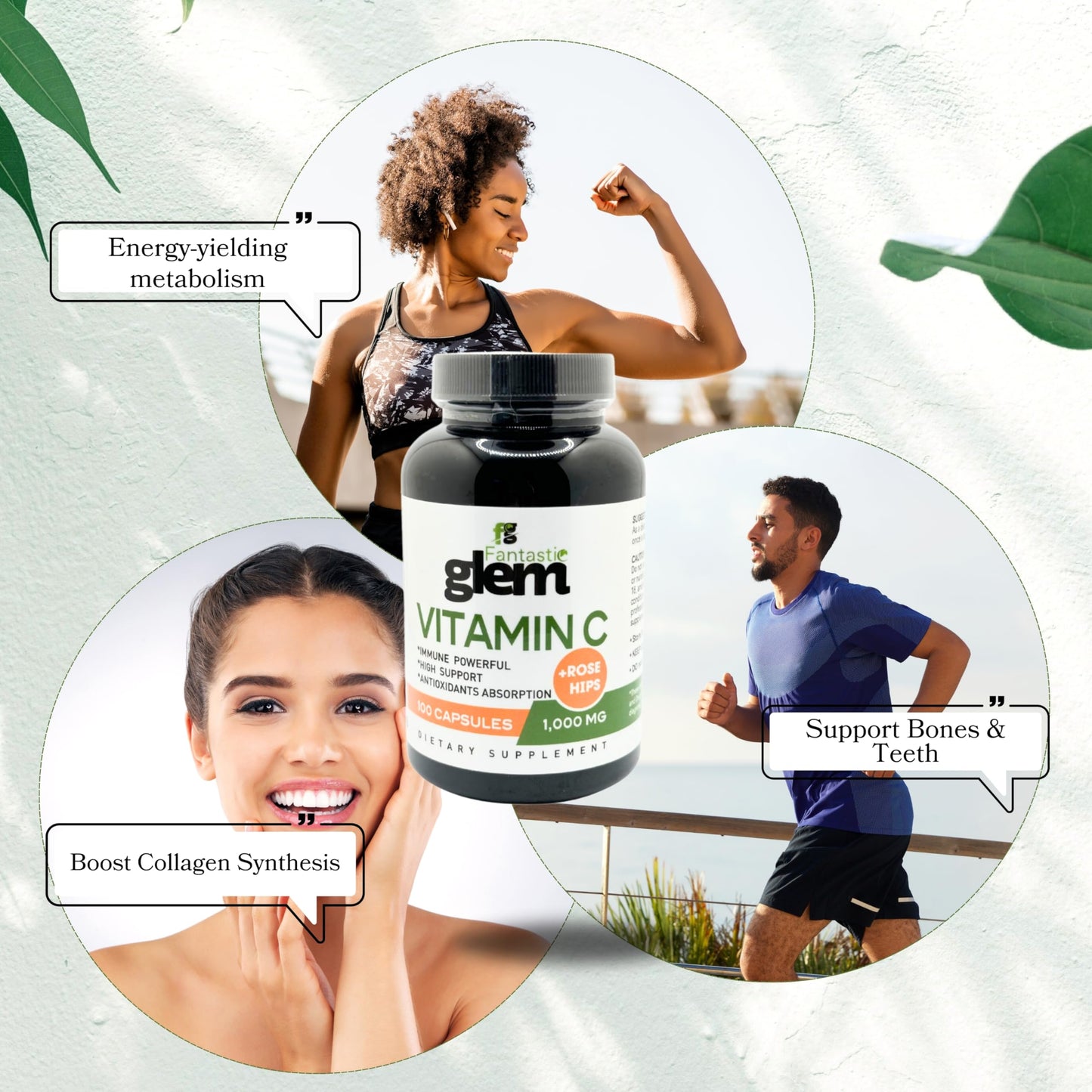 Fantastic Glem Vitamin C 1000mg Capsules, 100 Count